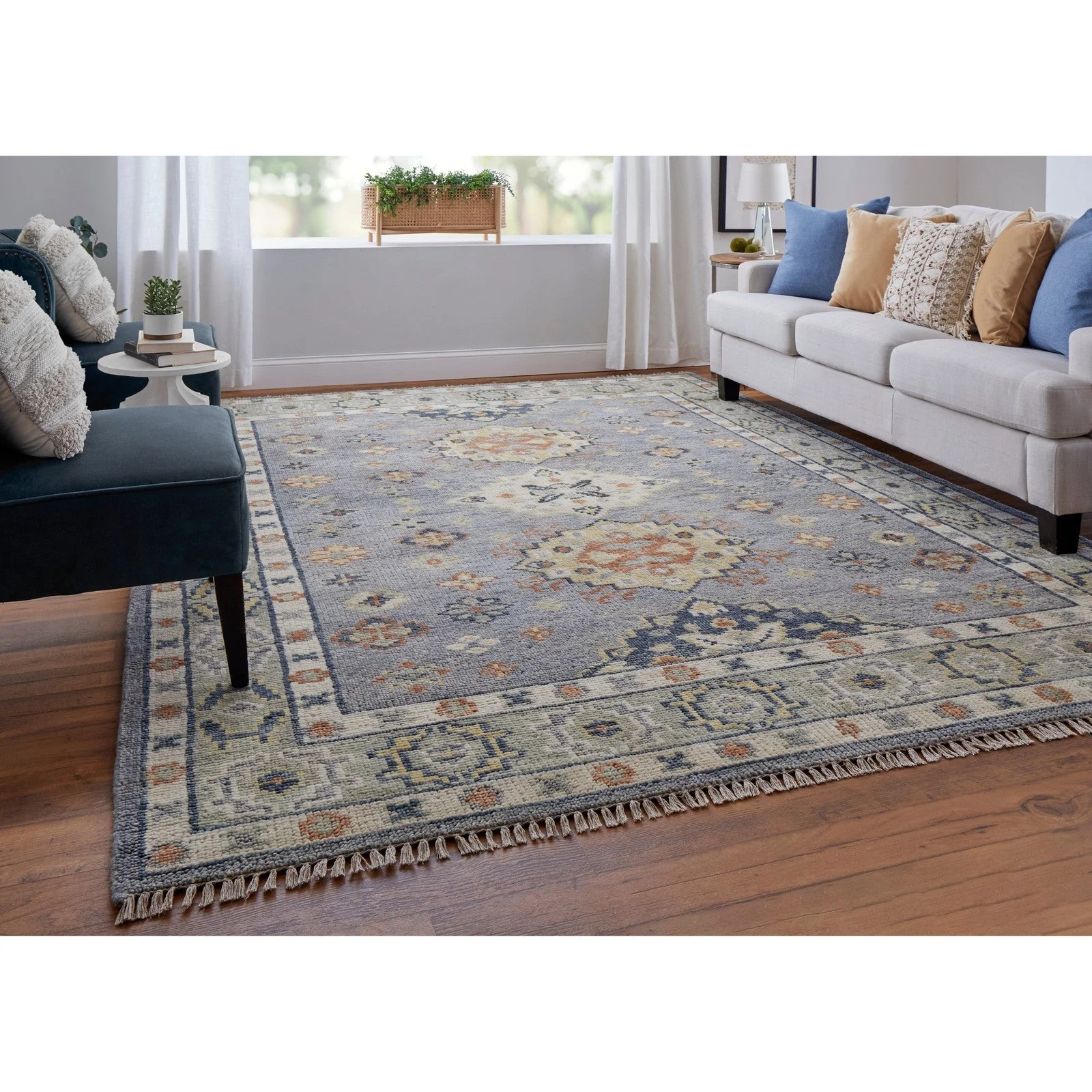 Feizy Fillmore 69CIF Transitional Diamond in Blue/Taupe/Gray - Image 3