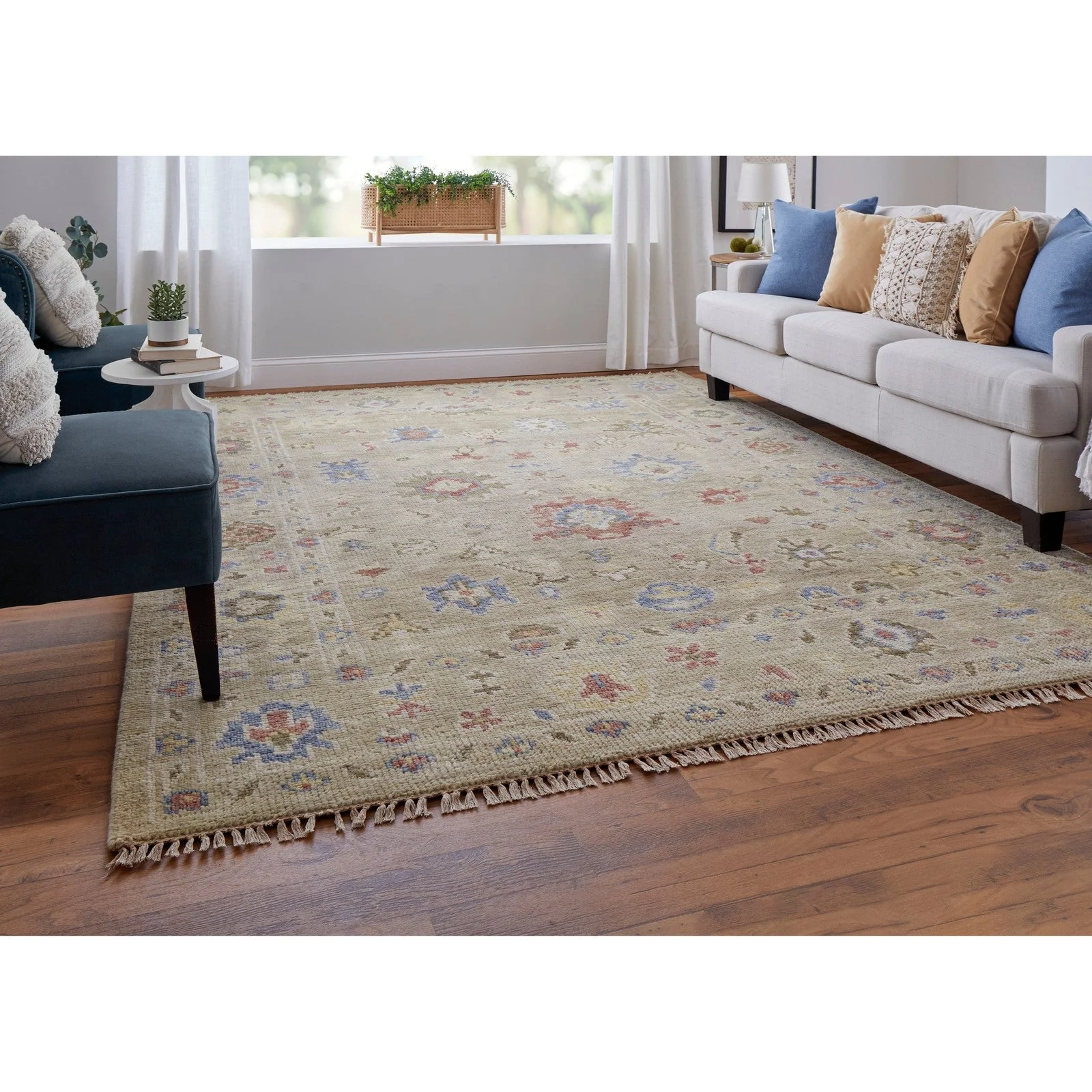 Feizy Fillmore 69CJF Transitional Floral & Botanical in Brown/Tan/Blue - Image 3