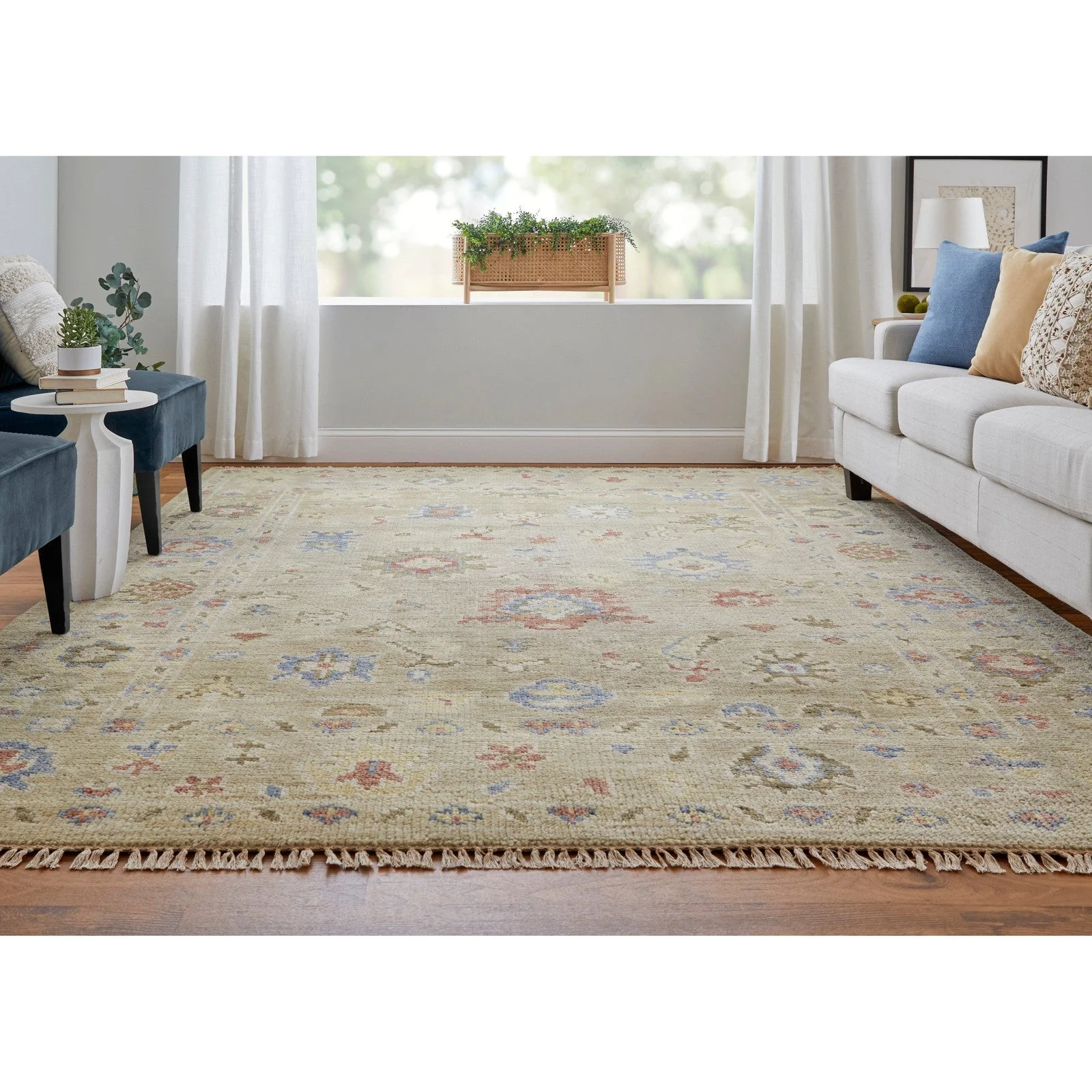 Feizy Fillmore 69CJF Transitional Floral & Botanical in Brown/Tan/Blue - Image 4