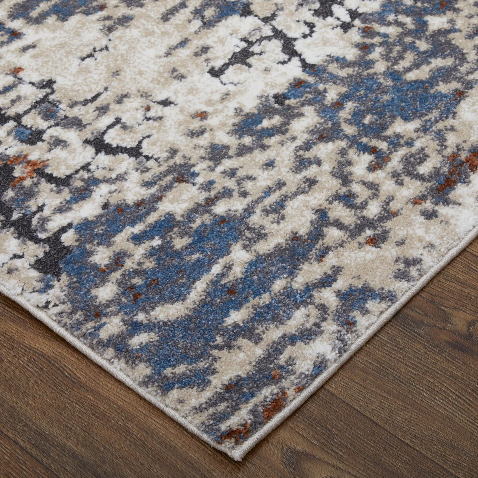 Feizy Gilmore 39MLF Modern Abstract in Ivory/Blue/Gray - Image 5