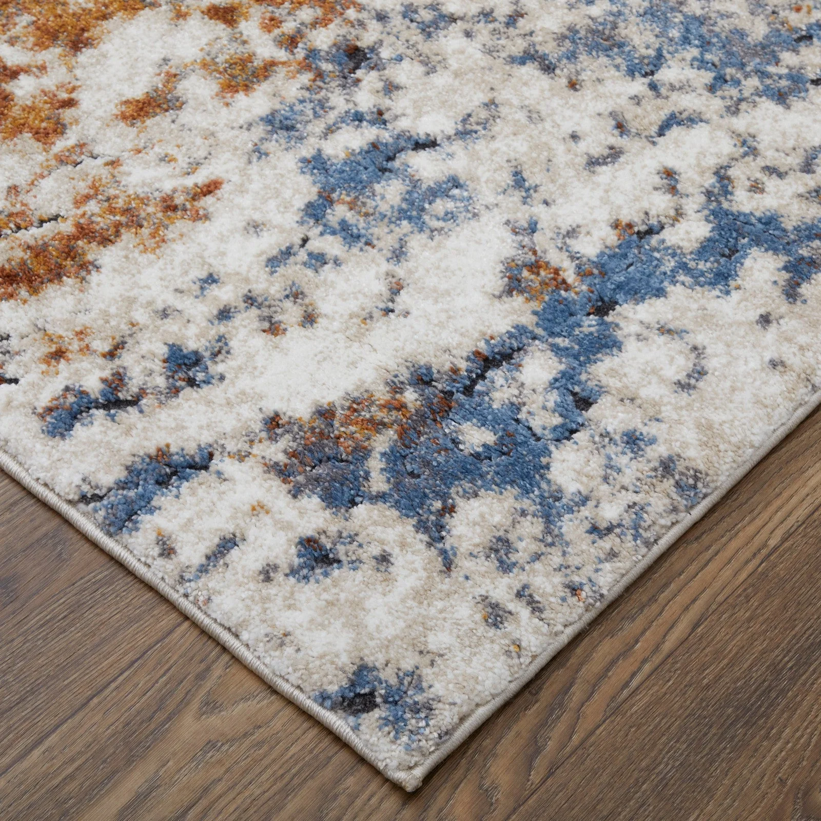 Feizy Gilmore 39MMF Modern Abstract in Ivory/Blue/Orange - Image 5