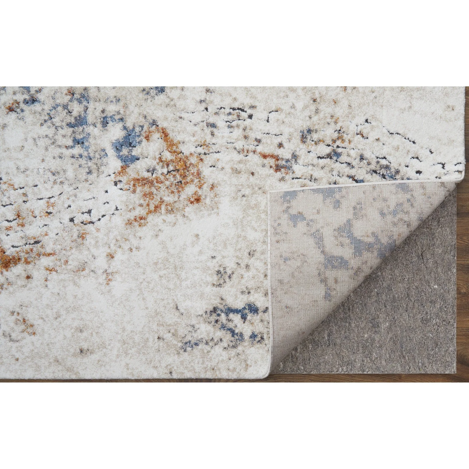Feizy Gilmore 39MMF Modern Abstract in Ivory/Blue/Orange - Image 6