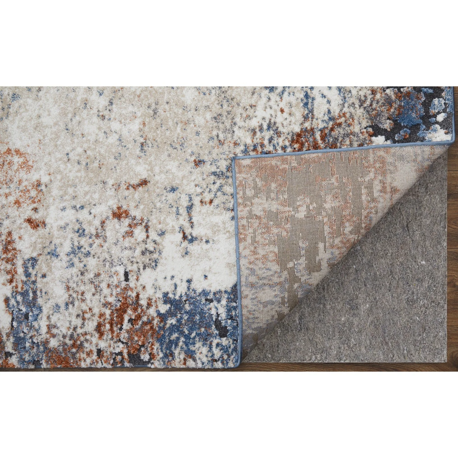 Feizy Gilmore 39MNF Modern Distressed in Ivory/Blue/Taupe - Image 6