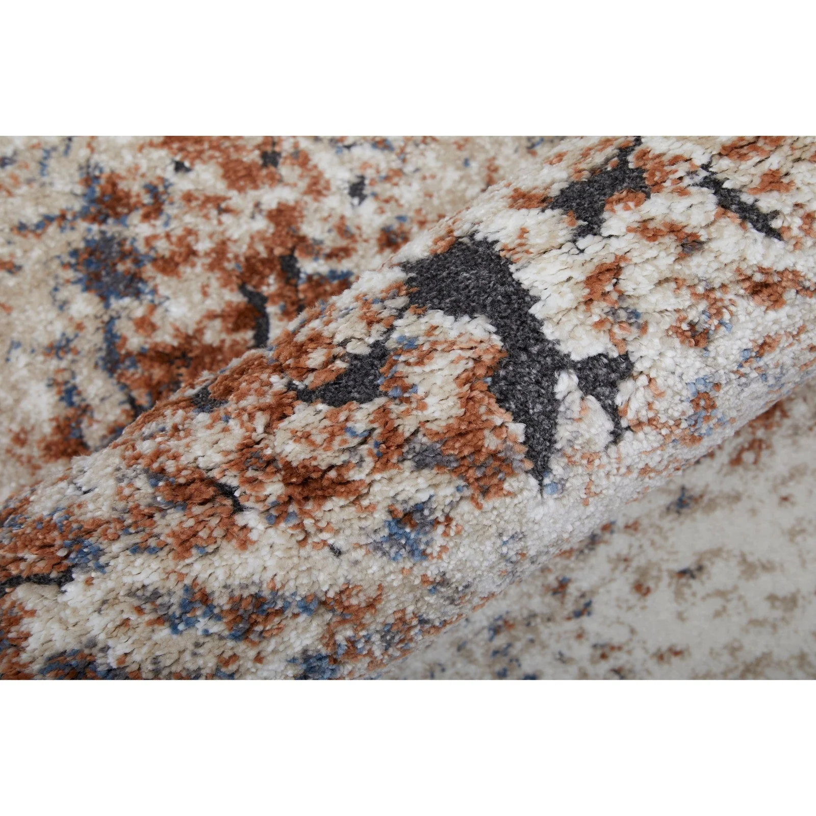 Feizy Gilmore 39MNF Modern Distressed in Ivory/Blue/Taupe - Image 7
