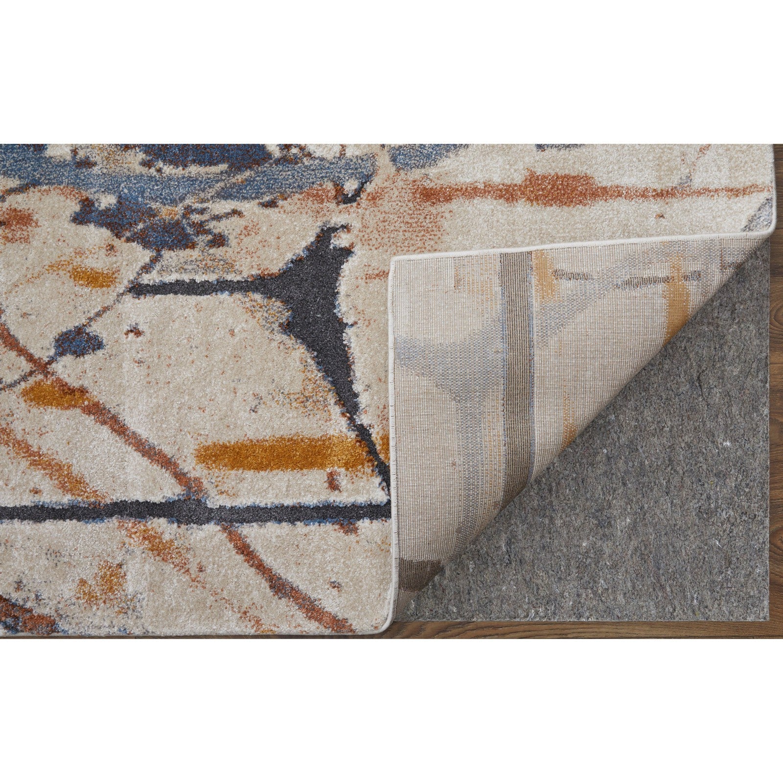 Feizy Gilmore 39MPF Modern Watercolor in Blue/Orange/Gray - Image 6