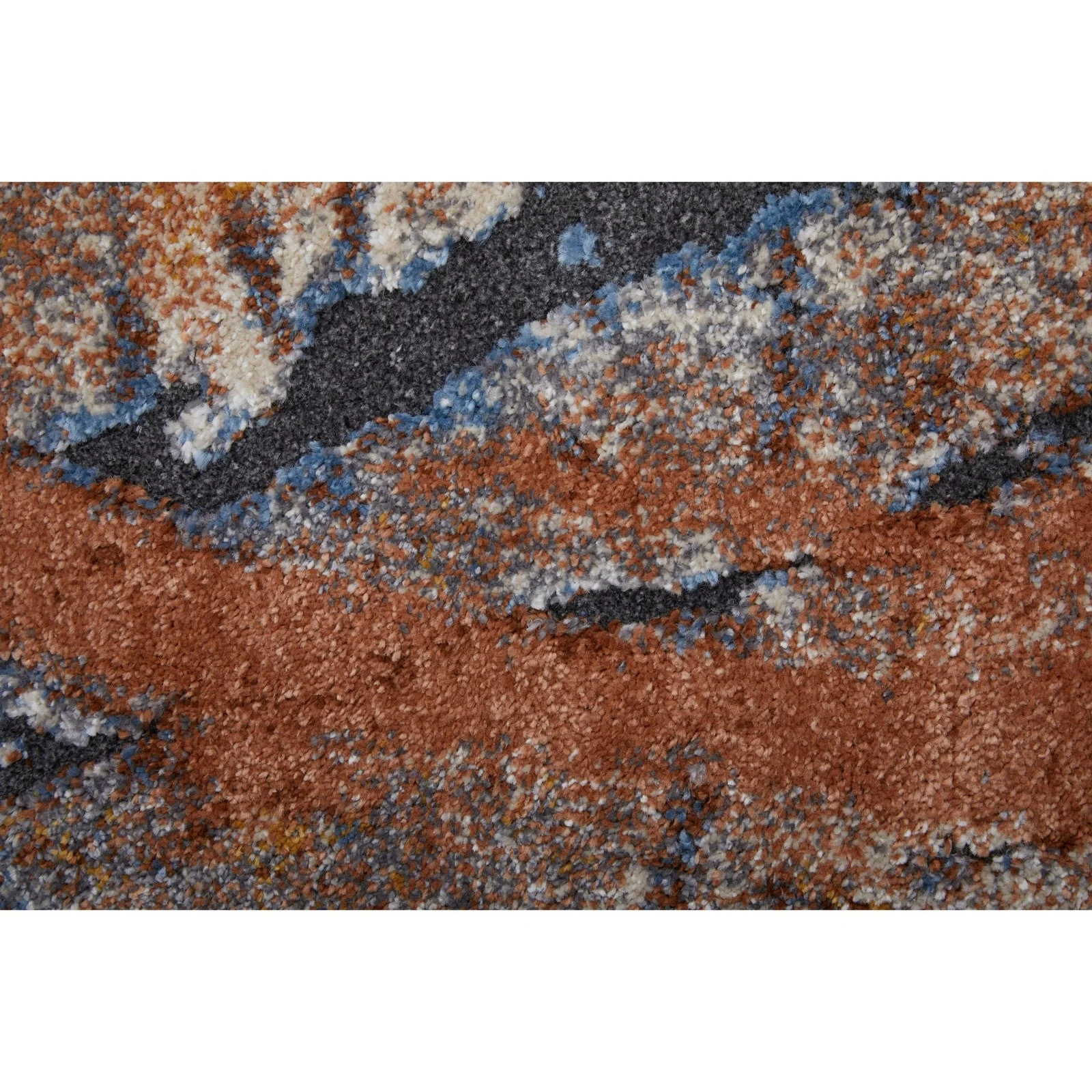Feizy Gilmore 39MPF Modern Watercolor in Blue/Orange/Gray - Image 8
