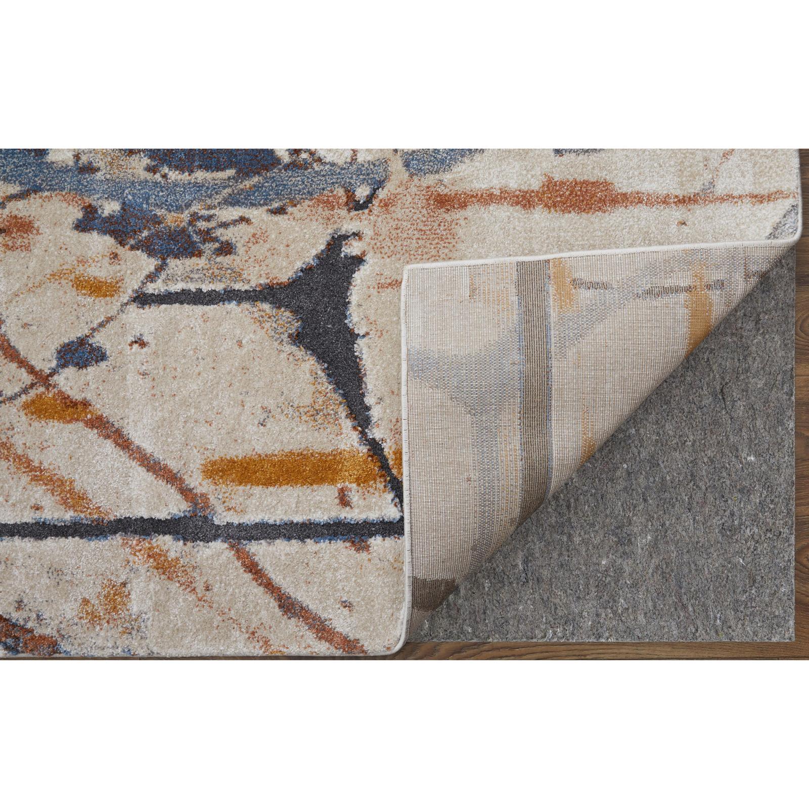 Feizy Gilmore 39MPF Modern Watercolor Rug in Blue/Orange/Gray - Image 6