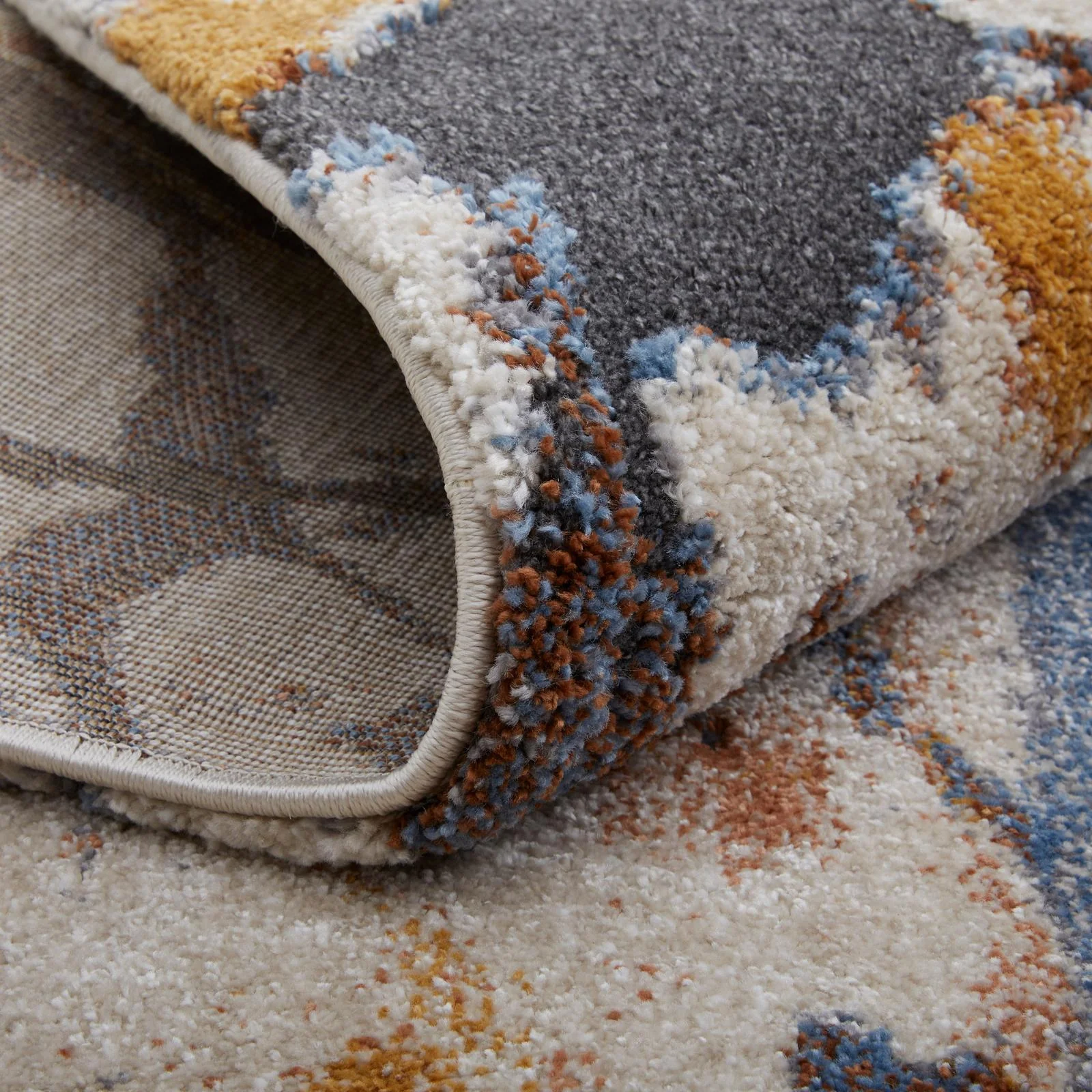 Feizy Gilmore 39MPF Modern Watercolor Rug in Blue/Orange/Gray - Image 9