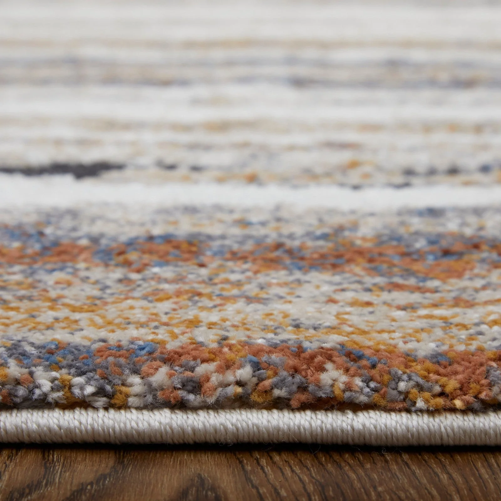 Feizy Gilmore 39MQF Modern Stripes in Ivory/Orange/Gray - Image 10