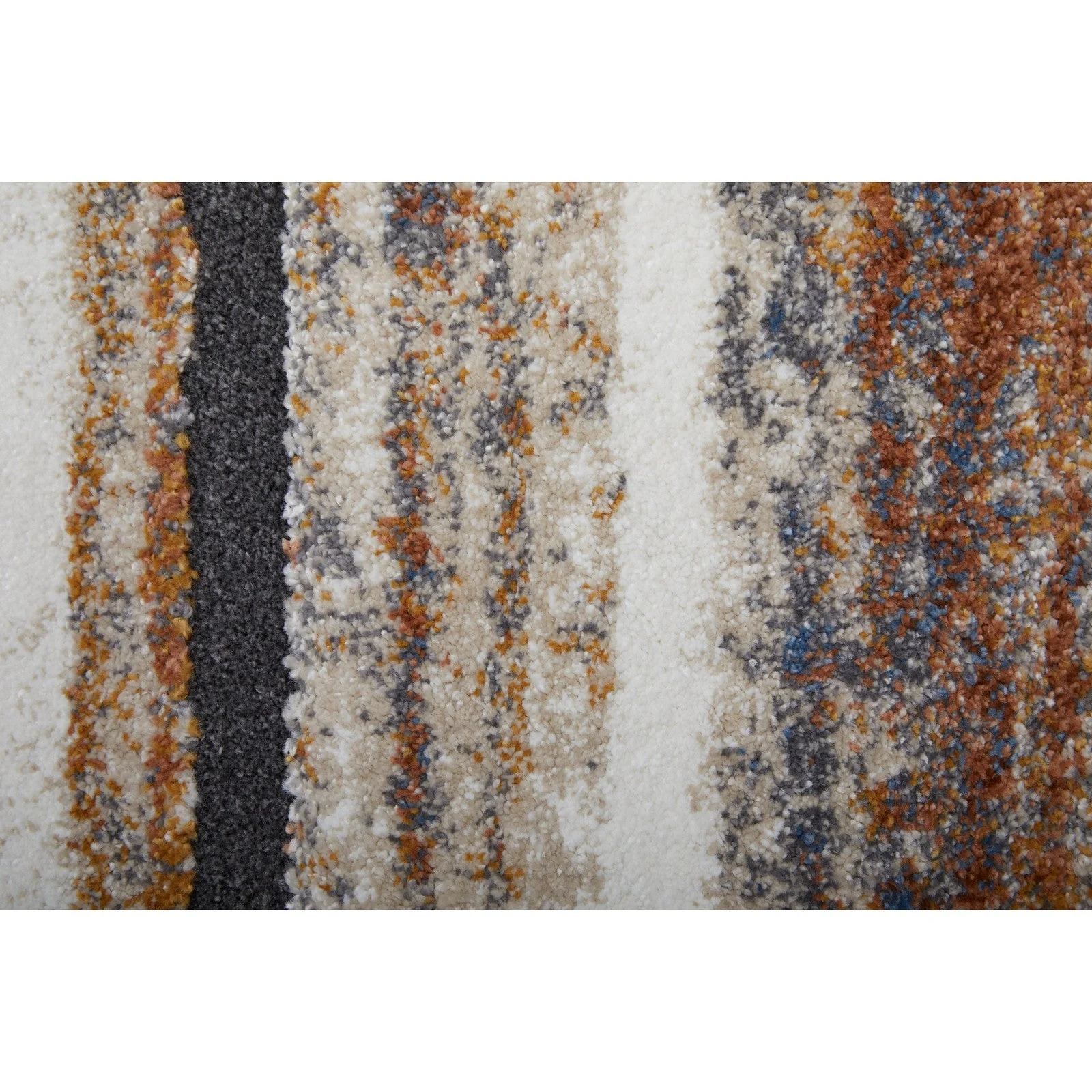 Feizy Gilmore 39MQF Modern Stripes in Ivory/Orange/Gray - Image 8