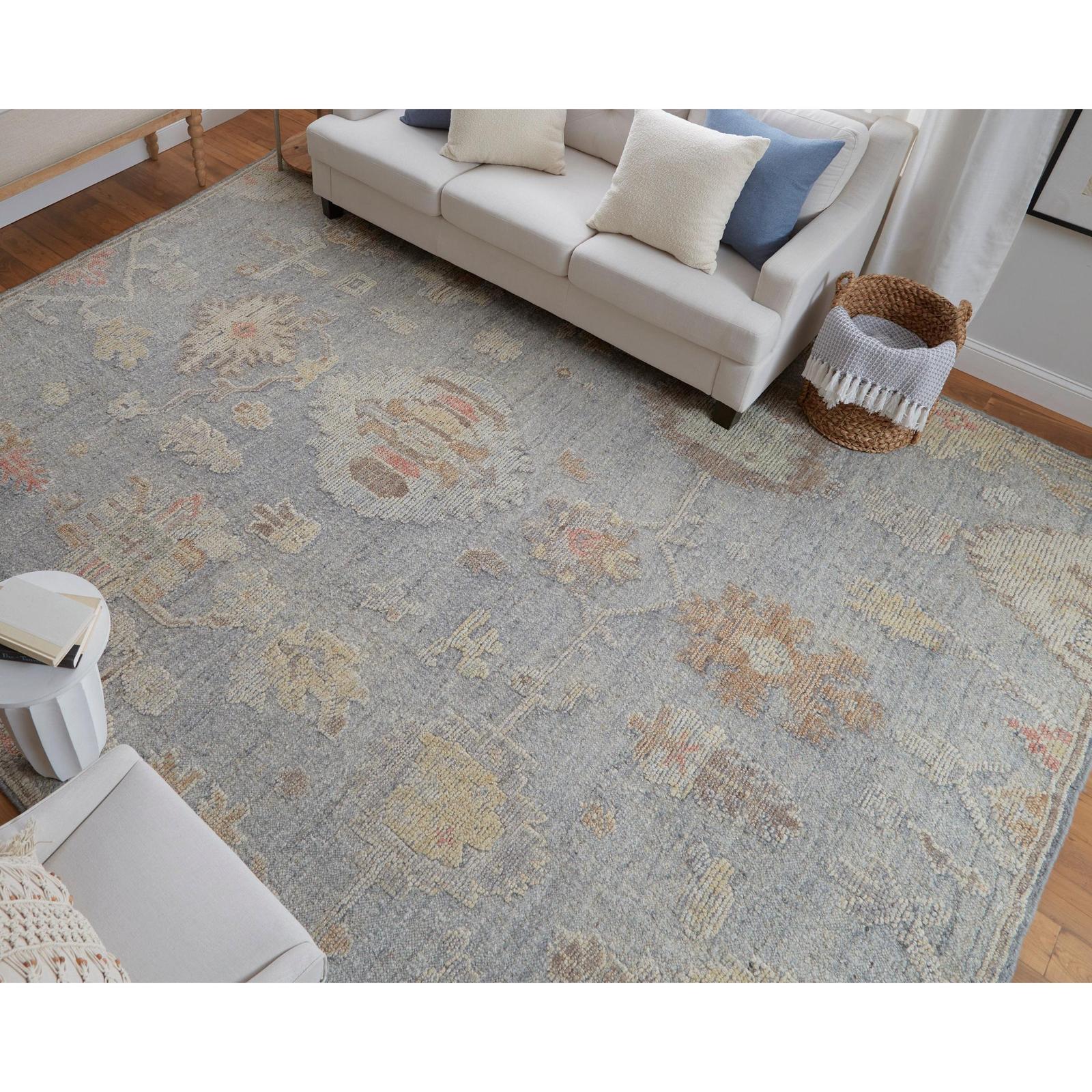 Feizy Grafton 69FMF Transitional Floral & Botanical Rug in Blue/Gray/Yellow - Image 2