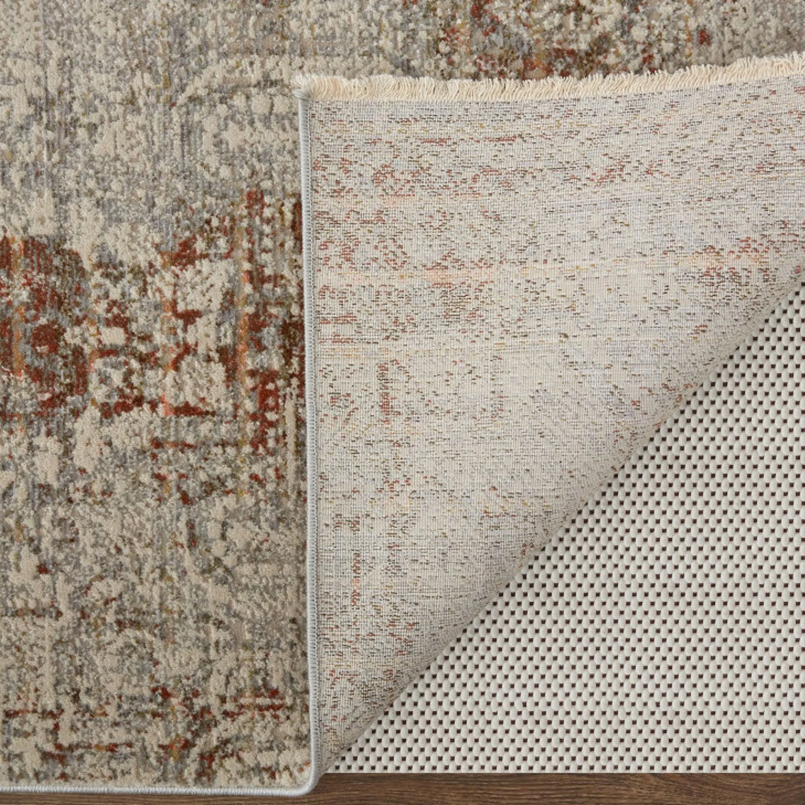 Feizy Kaia 39GKF Transitional Distressed in Tan/Ivory/Orange - Image 3