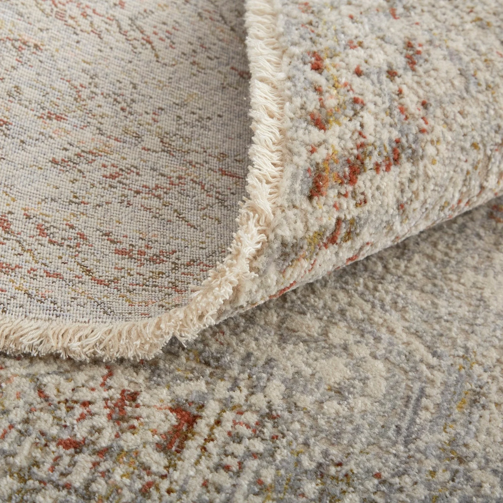 Feizy Kaia 39GKF Transitional Distressed in Tan/Ivory/Orange - Image 4