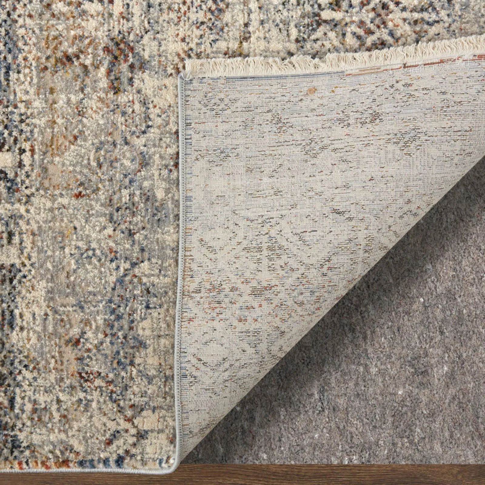 Feizy Kaia 39GLF Transitional Distressed in Tan/Ivory/Blue - Image 3