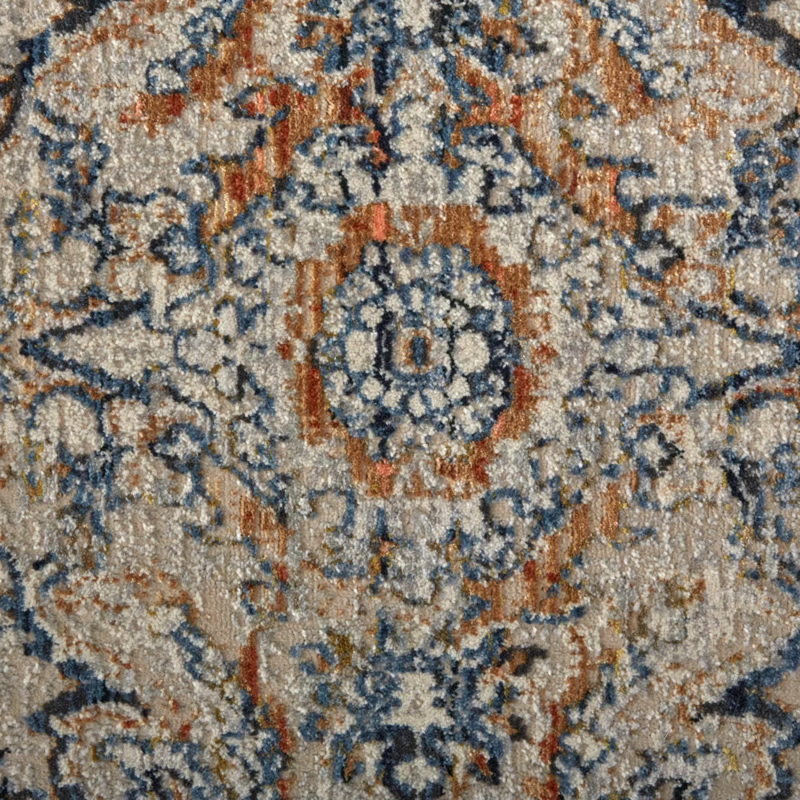 Feizy Kaia 39GNF Transitional Damask in Tan/Blue/Orange - Image 5