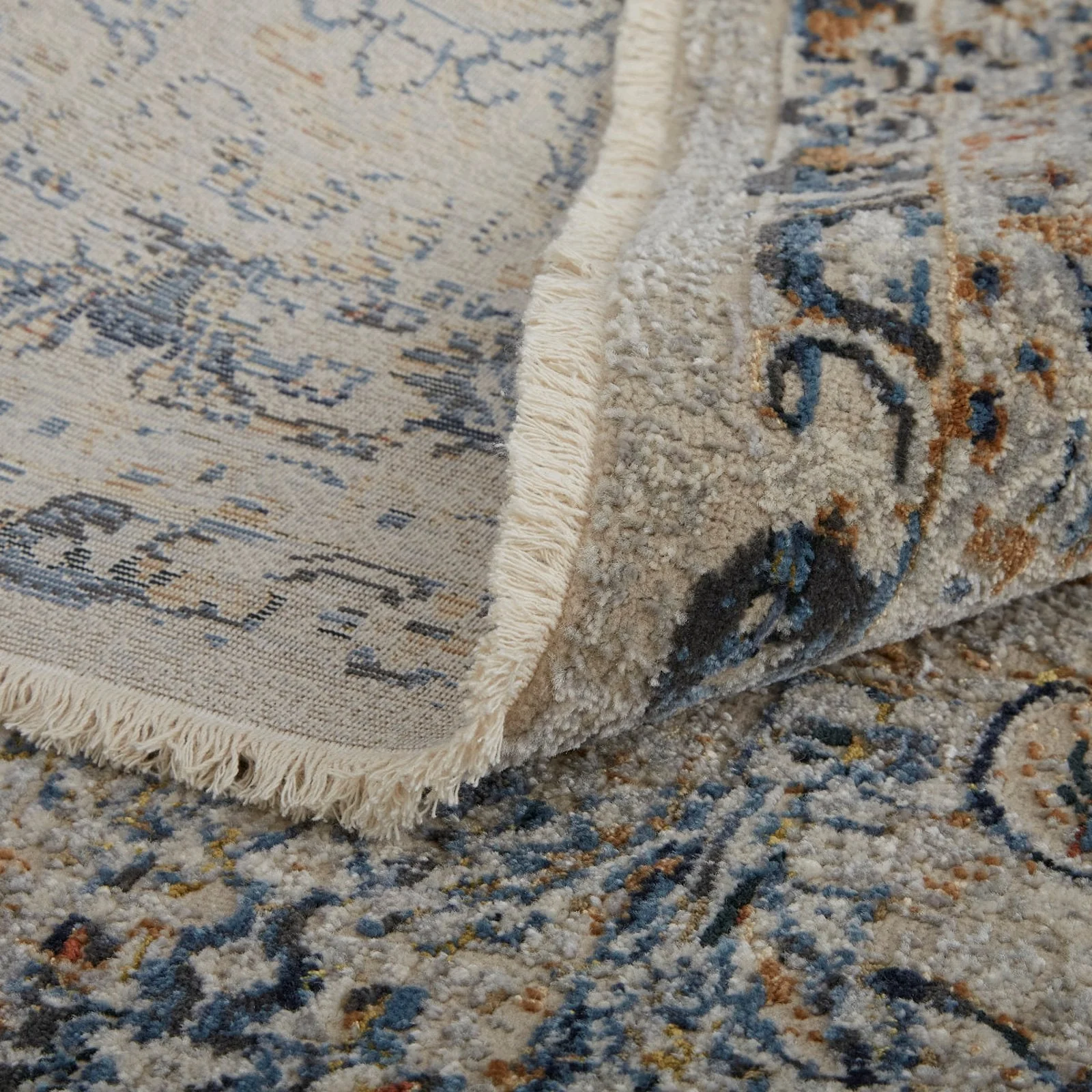 Feizy Kaia 39GNF Transitional Damask in Tan/Blue/Orange - Image 6