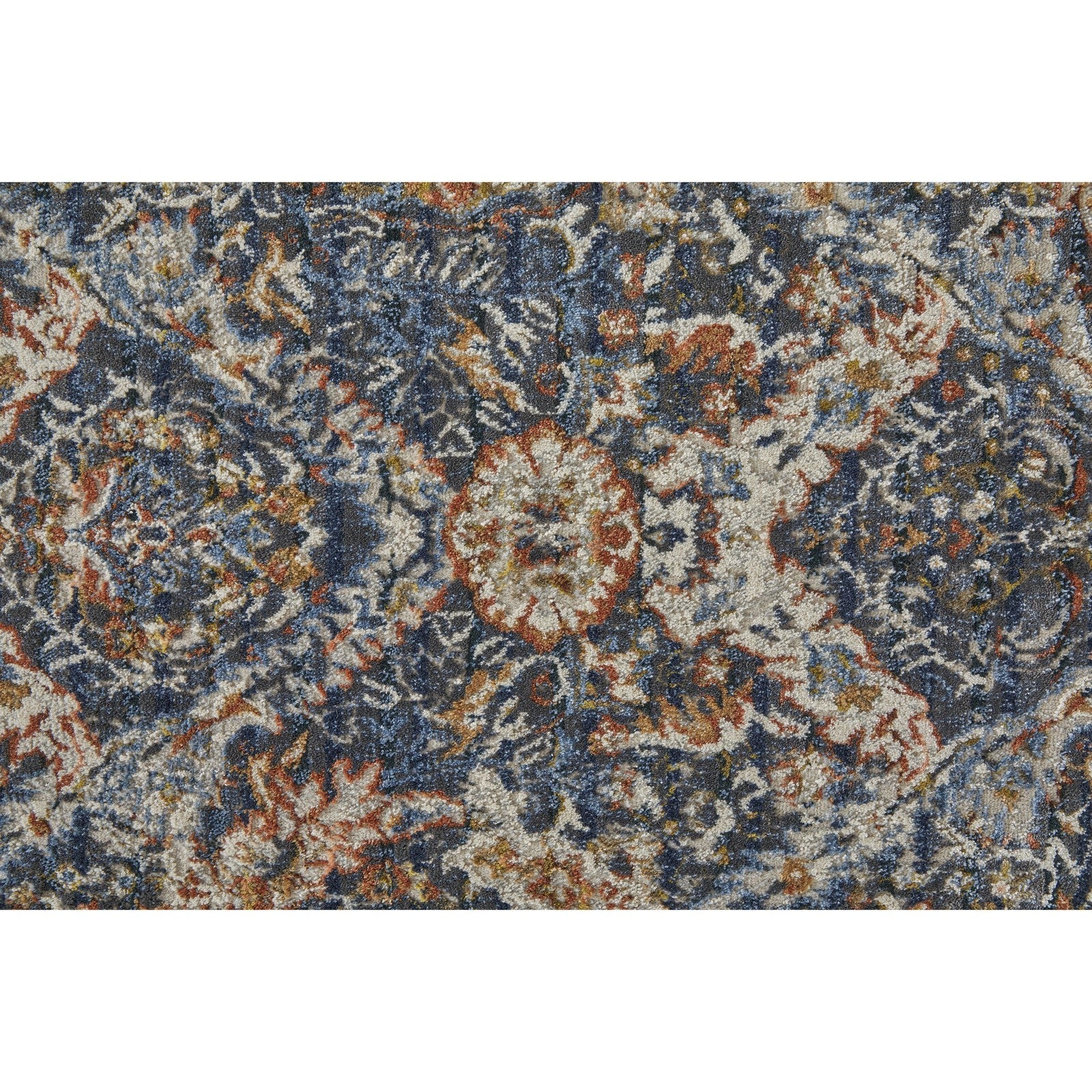 Feizy Kaia 39HRF Transitional Floral & Botanical in Blue/Orange/Ivory - Image 10