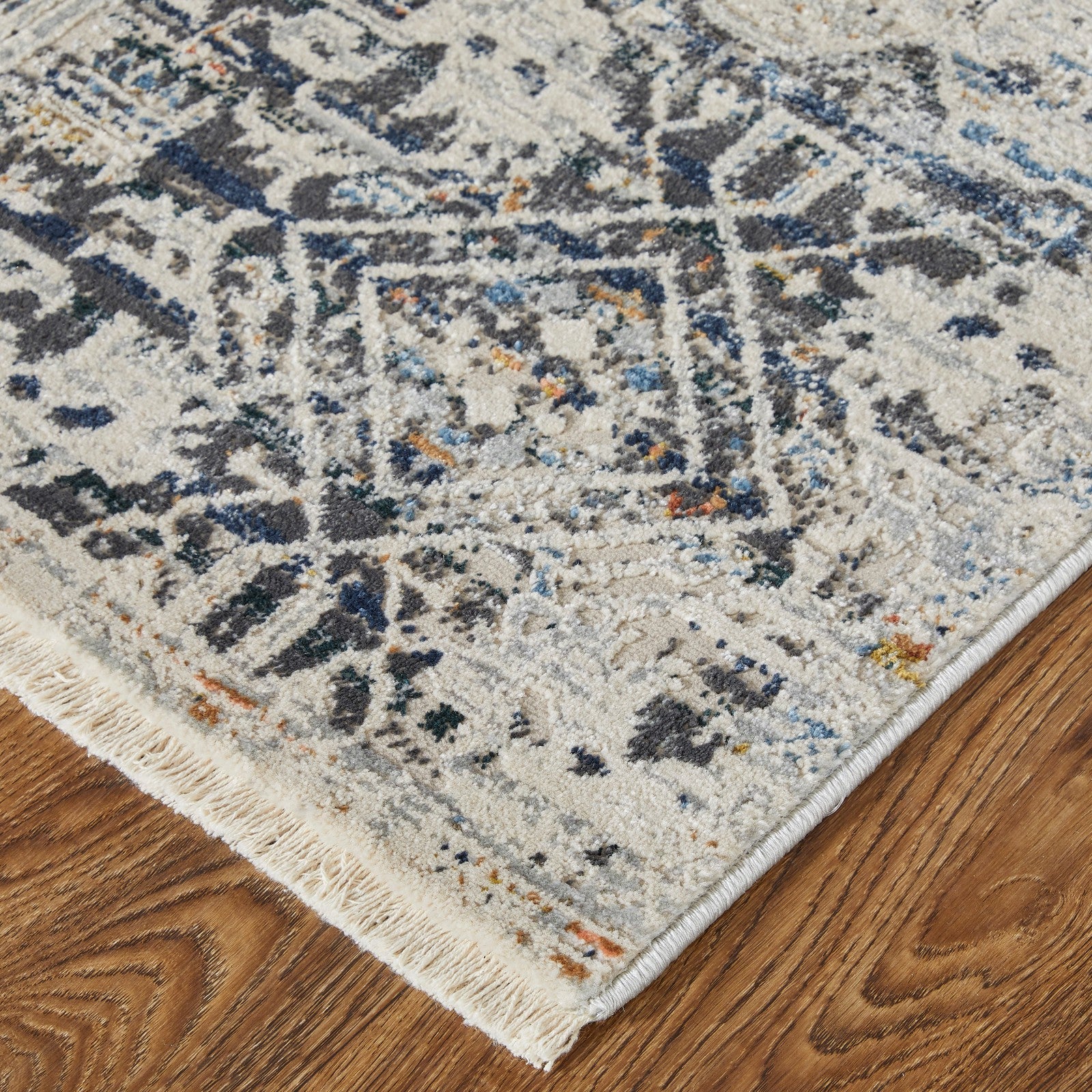 Feizy Kaia 39HUF Transitional Distressed in Ivory/Gray/Taupe - Image 2
