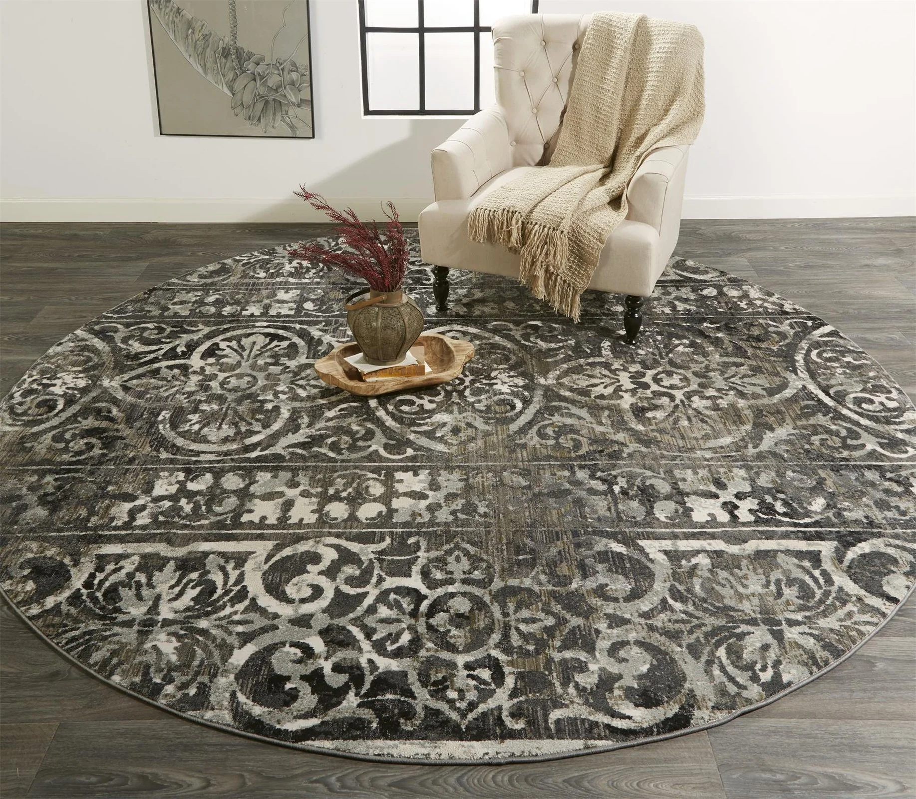 Feizy Kano 3871F Rug in Charcoal/Ivory - Image 12