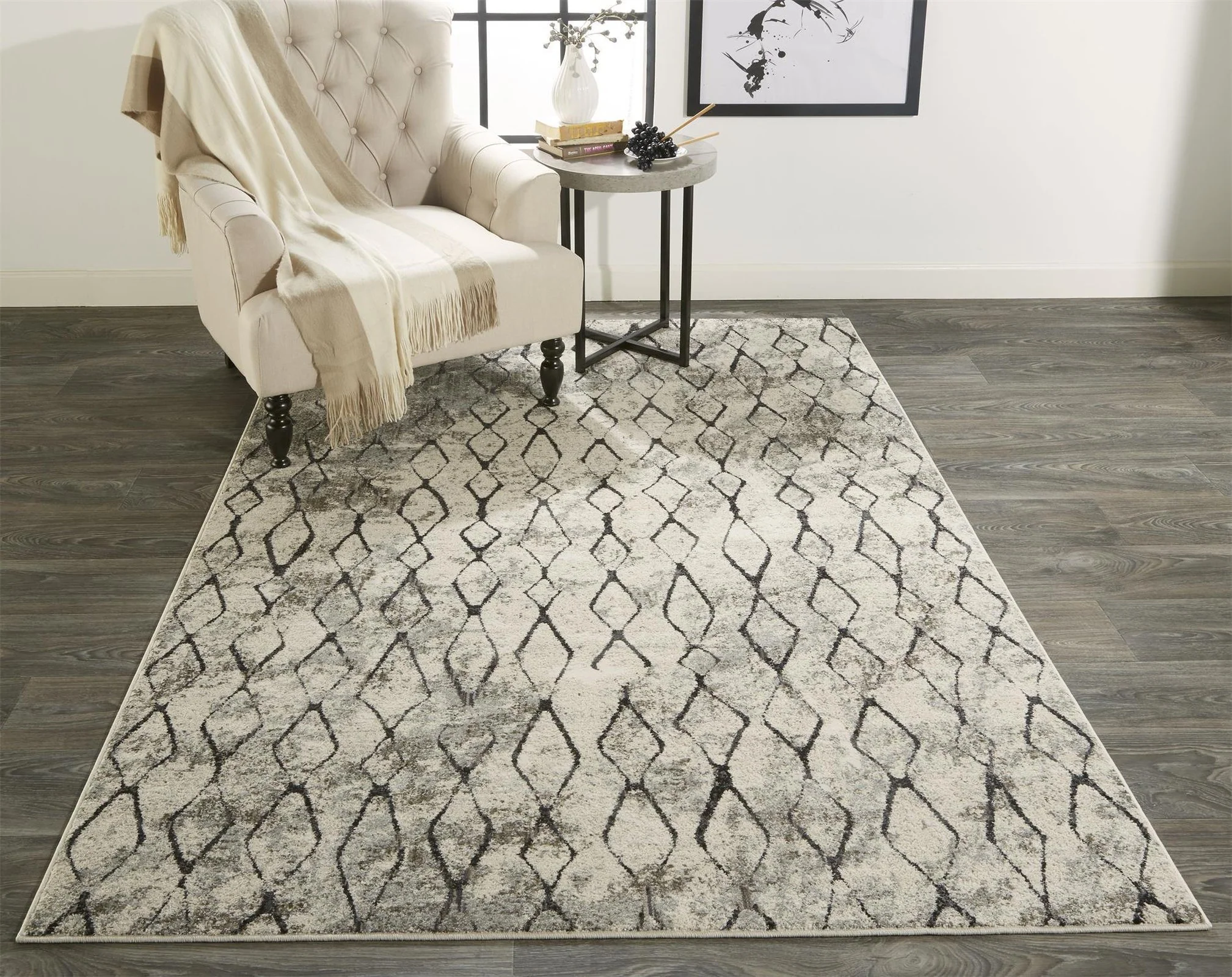 Feizy Kano 3872F Rug in Sand/Charcoal - Image 2