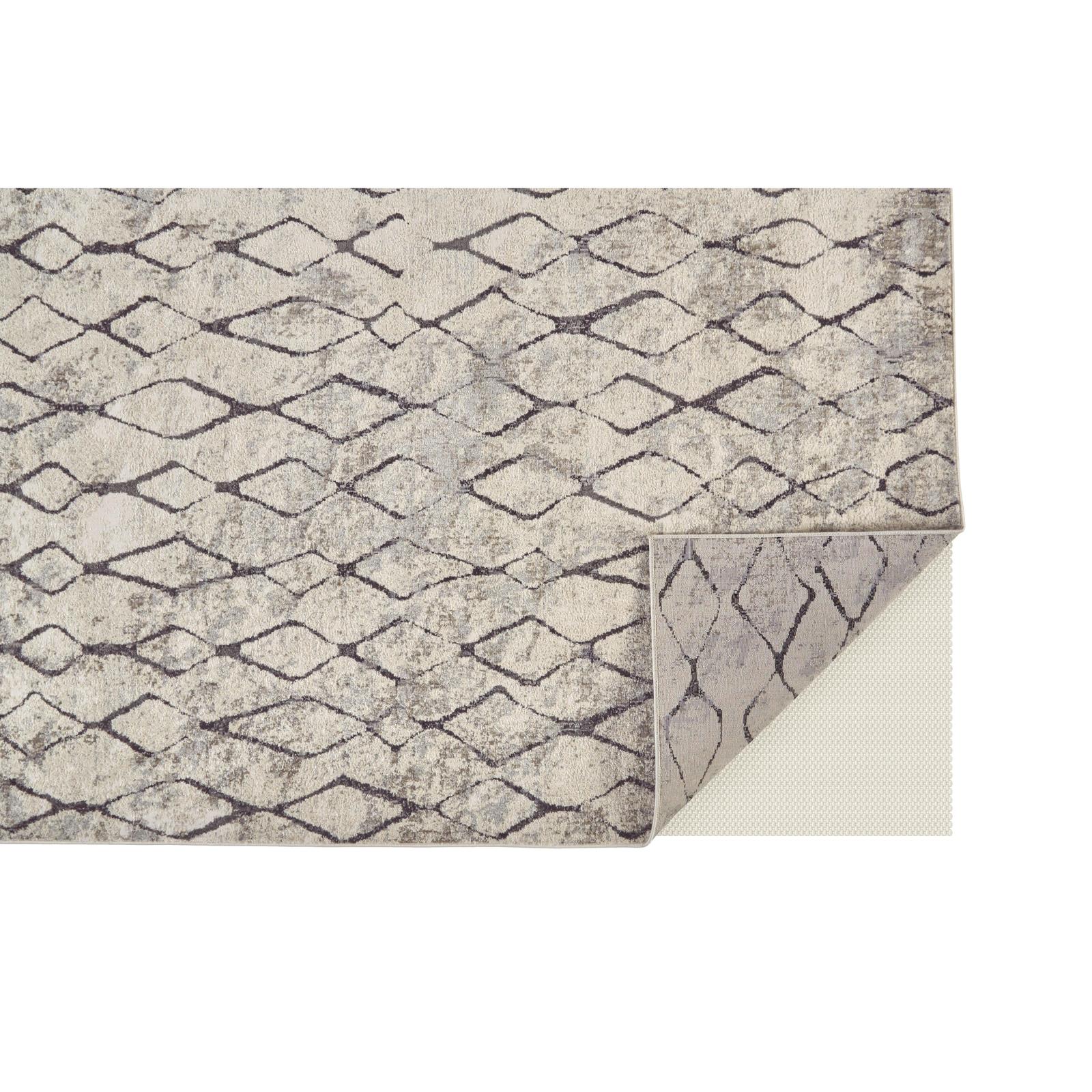 Feizy Kano 3872F Transitional Diamond Rug in Ivory/Gray/Taupe - Image 4