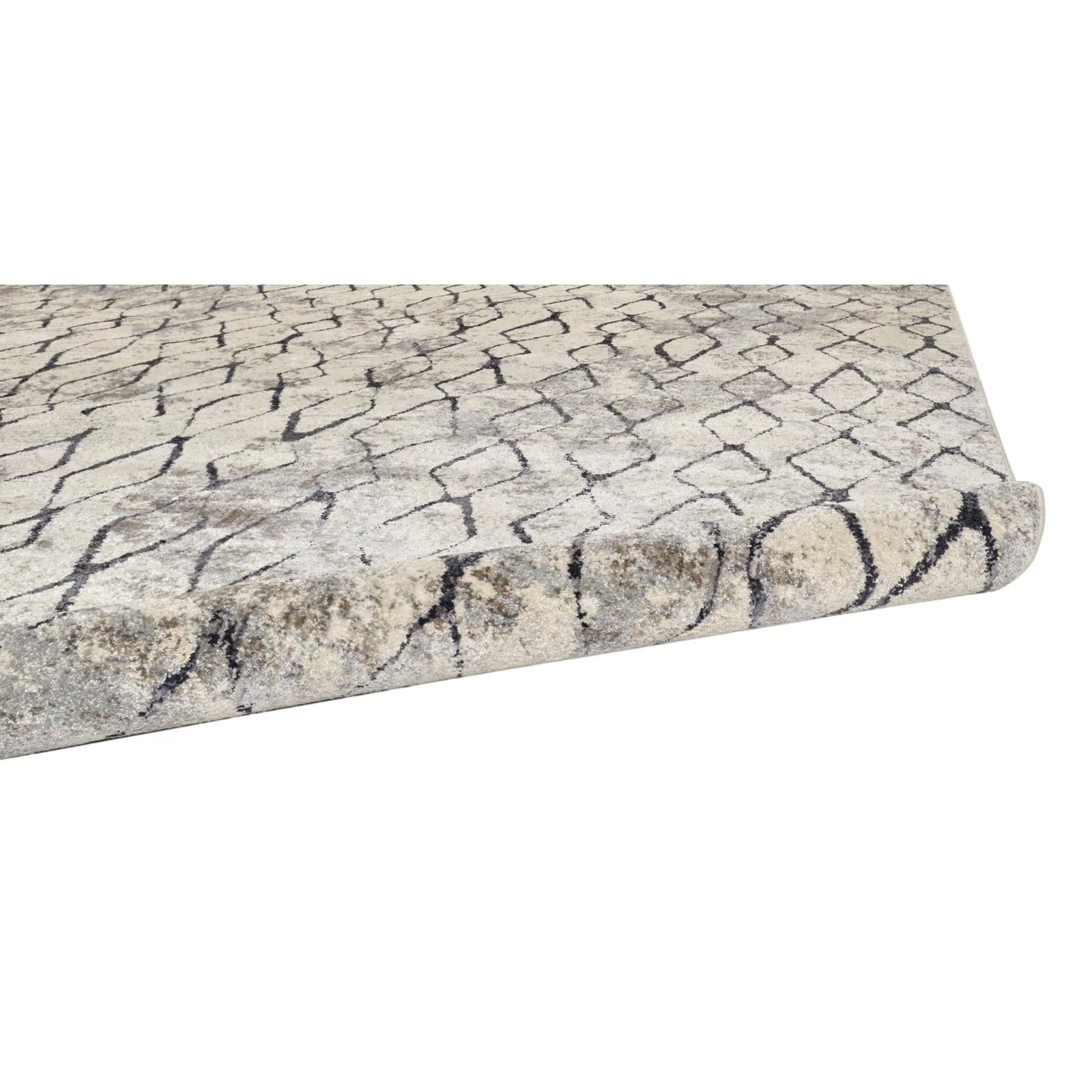 Feizy Kano 3872F Transitional Diamond Rug in Ivory/Gray/Taupe - Image 6