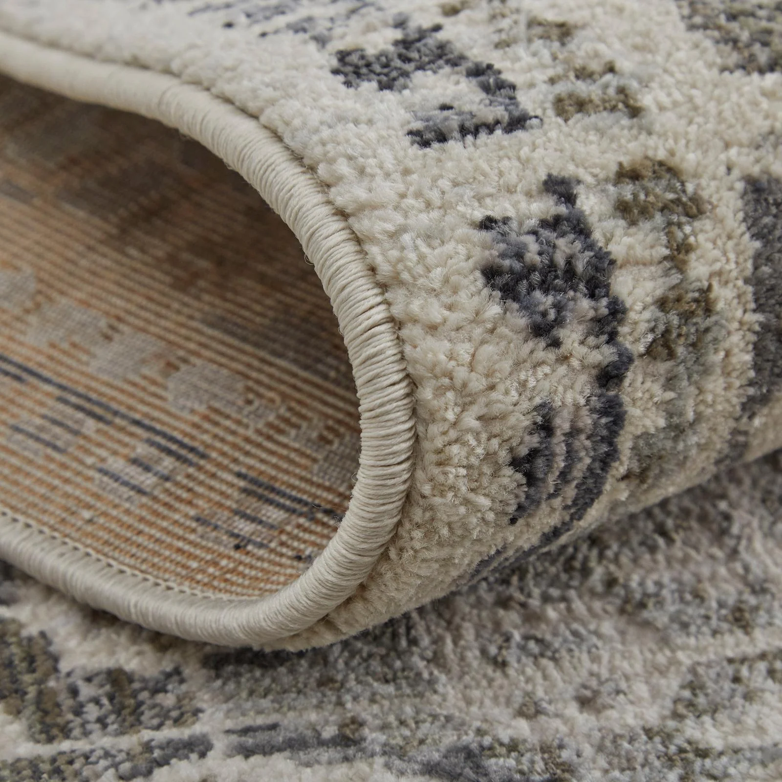Feizy Kano 3874F Transitional Distressed Rug in Ivory/Taupe/Gray - Image 8