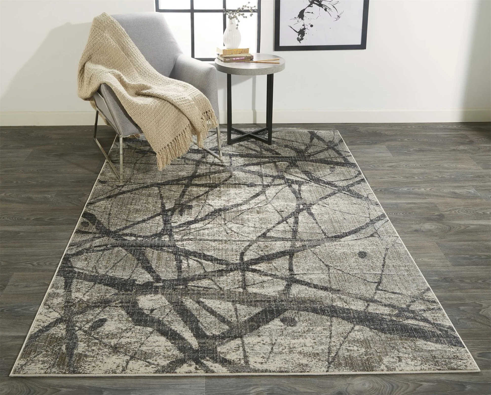 Feizy Kano 3877F Rug in Charcoal/Gray - Image 7