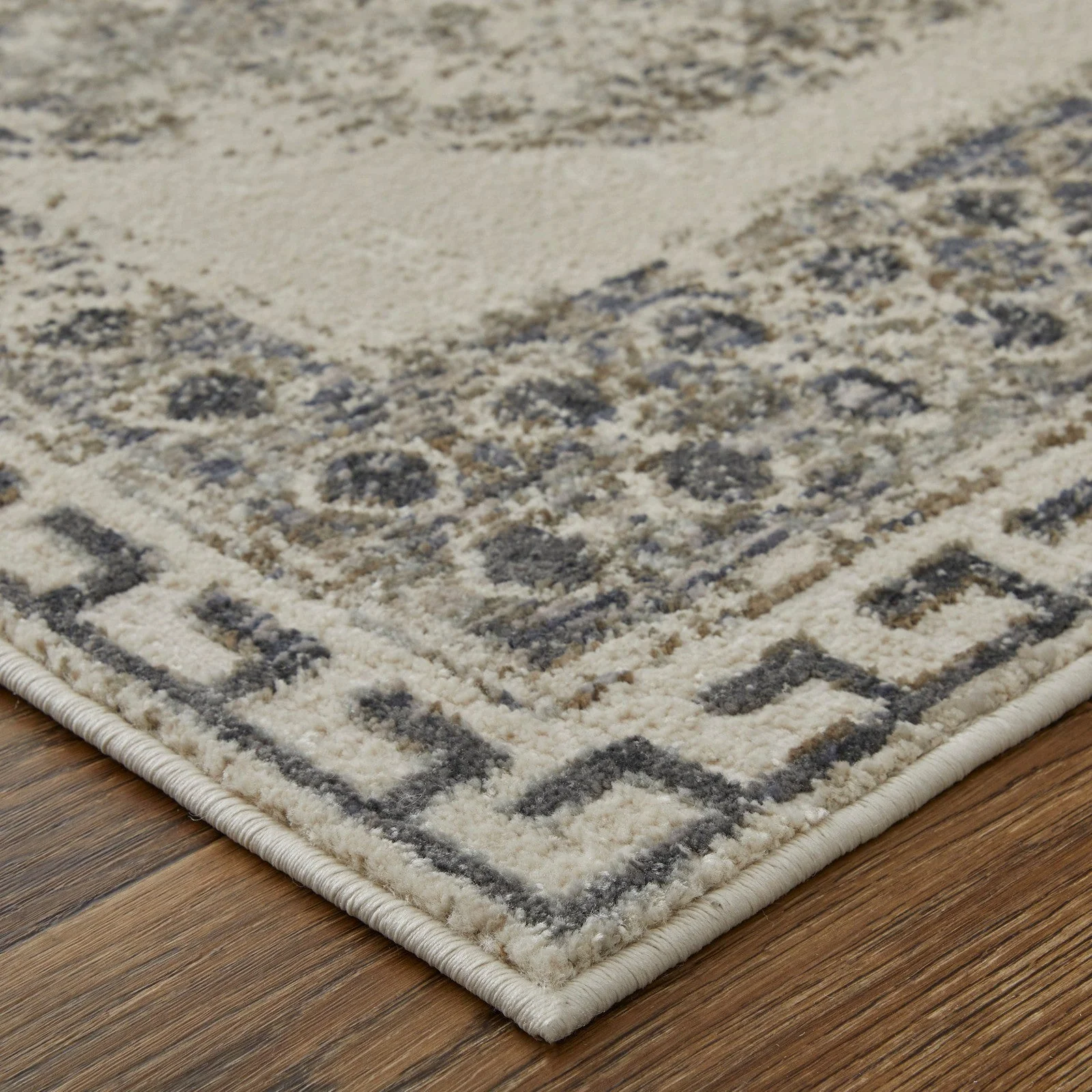 Feizy Kano 39LJF Transitional Distressed Rug in Ivory/Taupe/Gray - Image 8