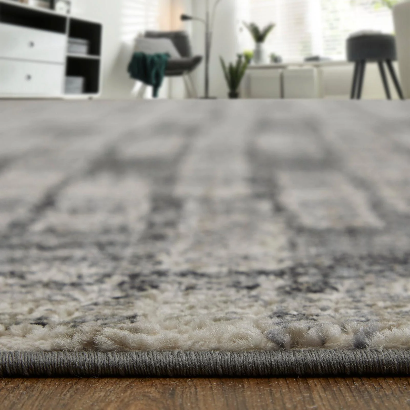 Feizy Kano 39LKF Transitional Geometric Rug in Gray/Black/Ivory - Image 10