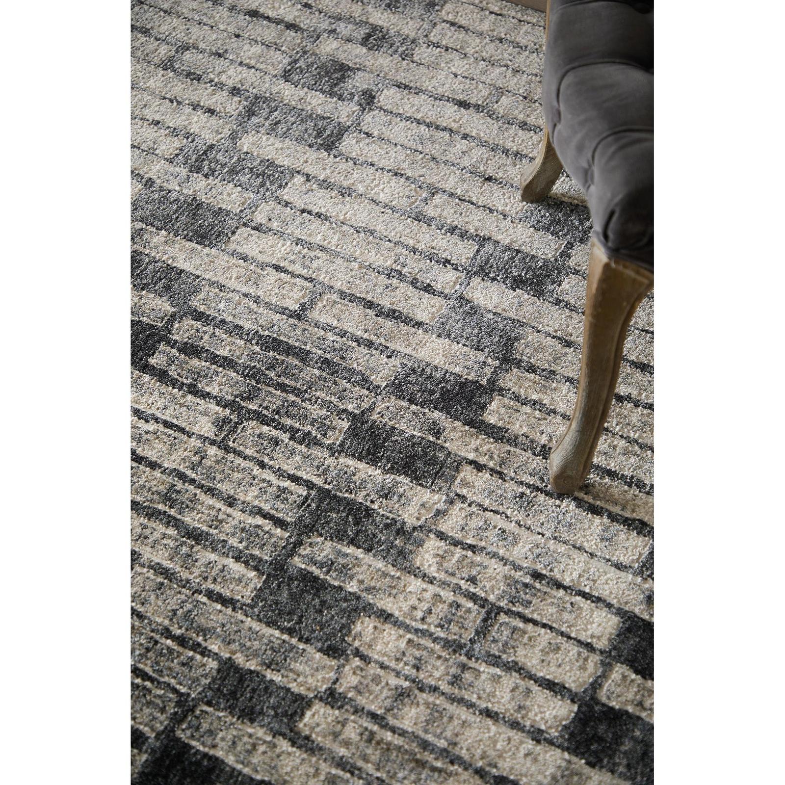 Feizy Kano 39LKF Transitional Geometric Rug in Gray/Black/Ivory - Image 4