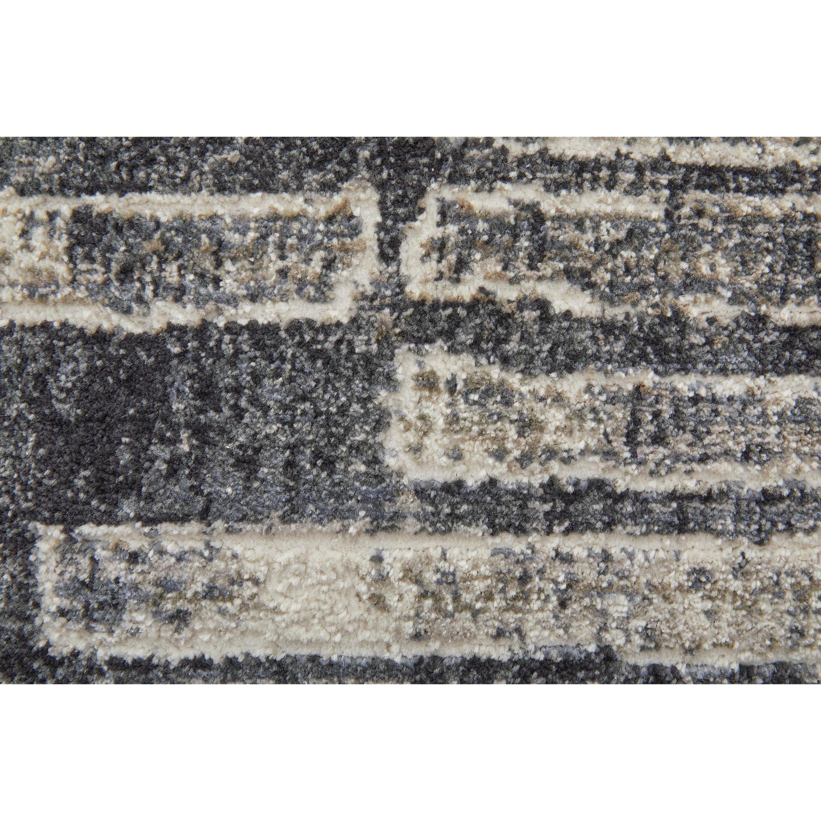 Feizy Kano 39LKF Transitional Geometric Rug in Gray/Black/Ivory - Image 8