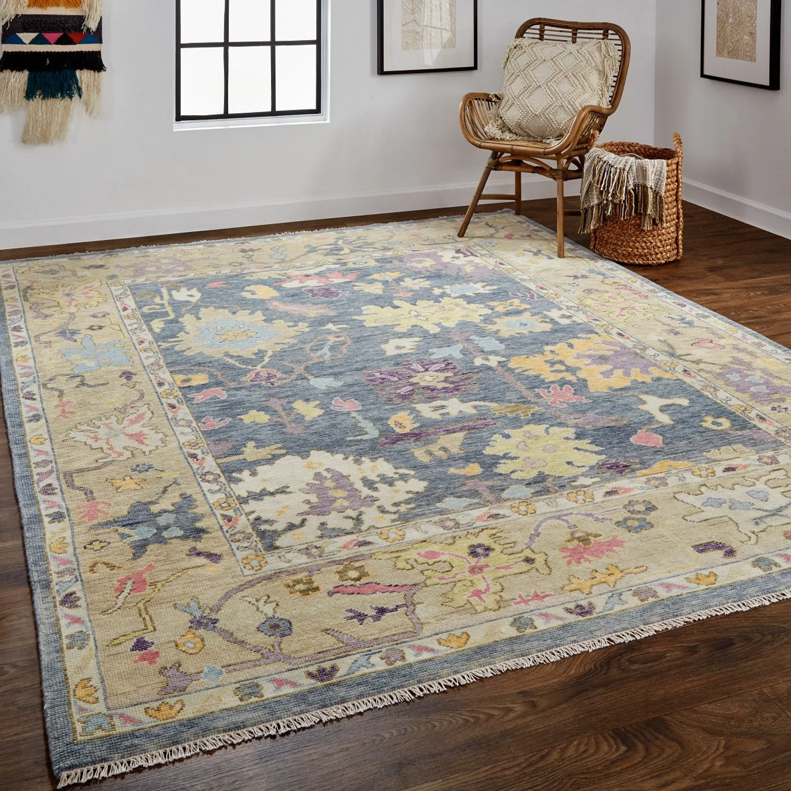 Feizy Karina 6791F Traditional Persian in Gold/Blue/Purple - Image 2