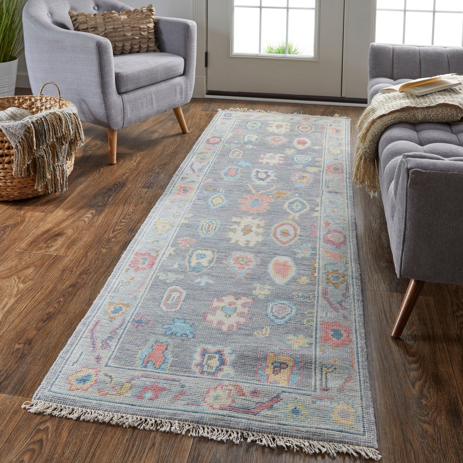 Feizy Karina 6792F Traditional Persian in Blue/Gray/Red - Image 10