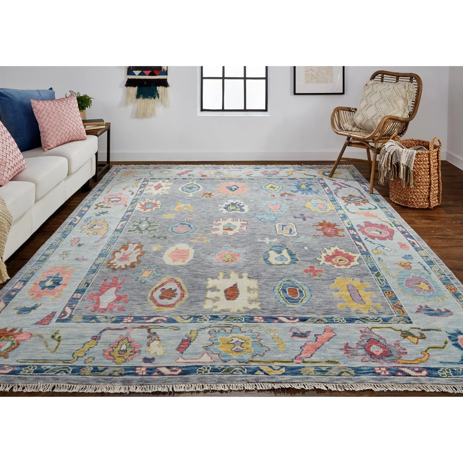 Feizy Karina 6792F Traditional Persian in Blue/Gray/Red - Image 2