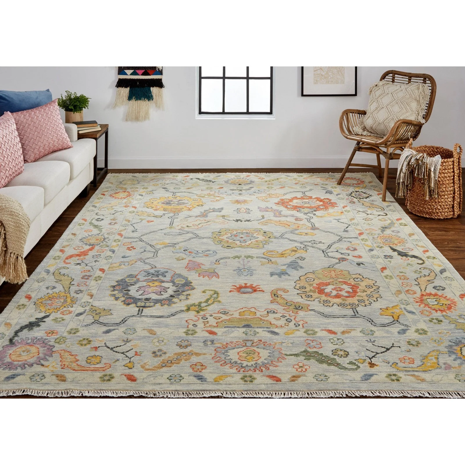 Feizy Karina 6793F Traditional Persian in Gray/Yellow/Red - Image 2