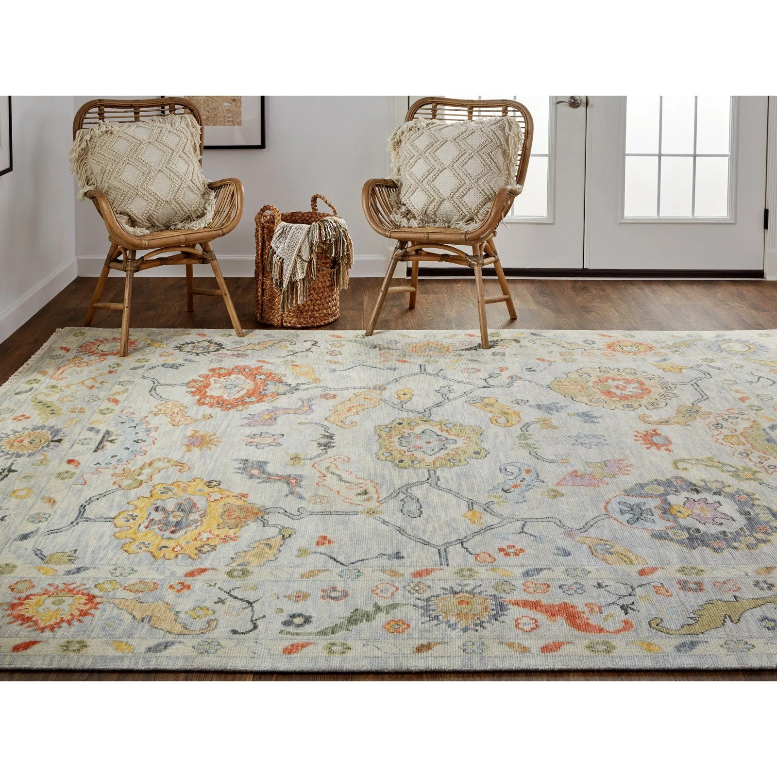 Feizy Karina 6793F Traditional Persian in Gray/Yellow/Red - Image 4