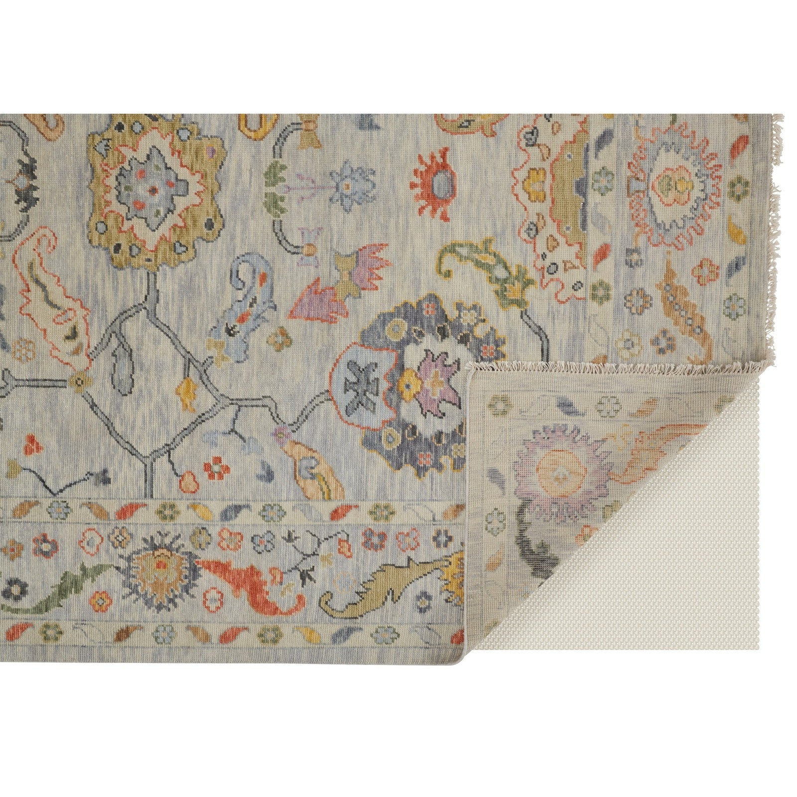 Feizy Karina 6793F Traditional Persian in Gray/Yellow/Red - Image 6