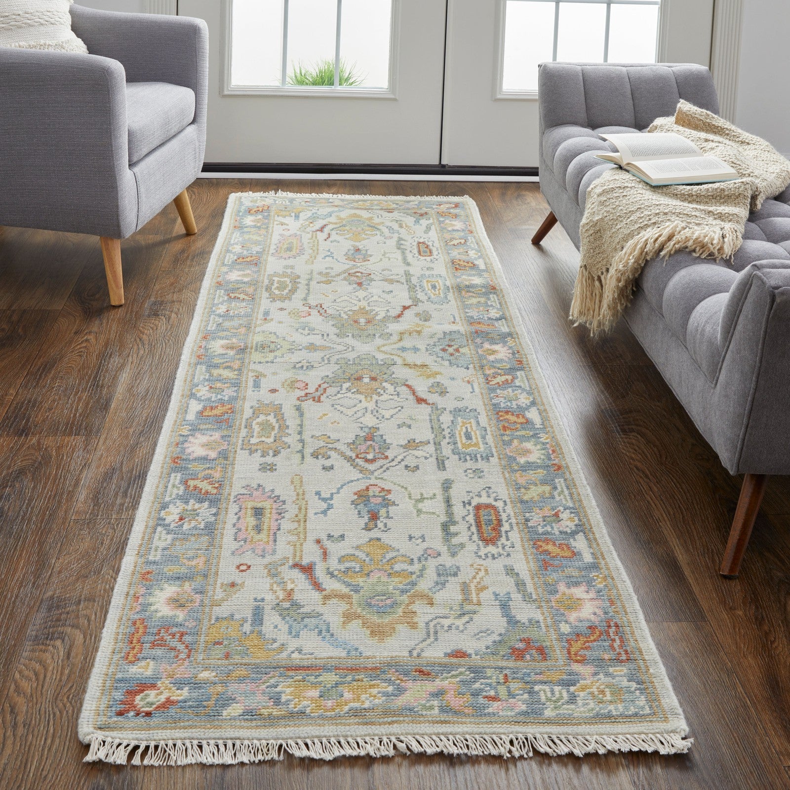 Feizy Karina 6794F Traditional Persian in Blue/Gray/Gold - Image 10