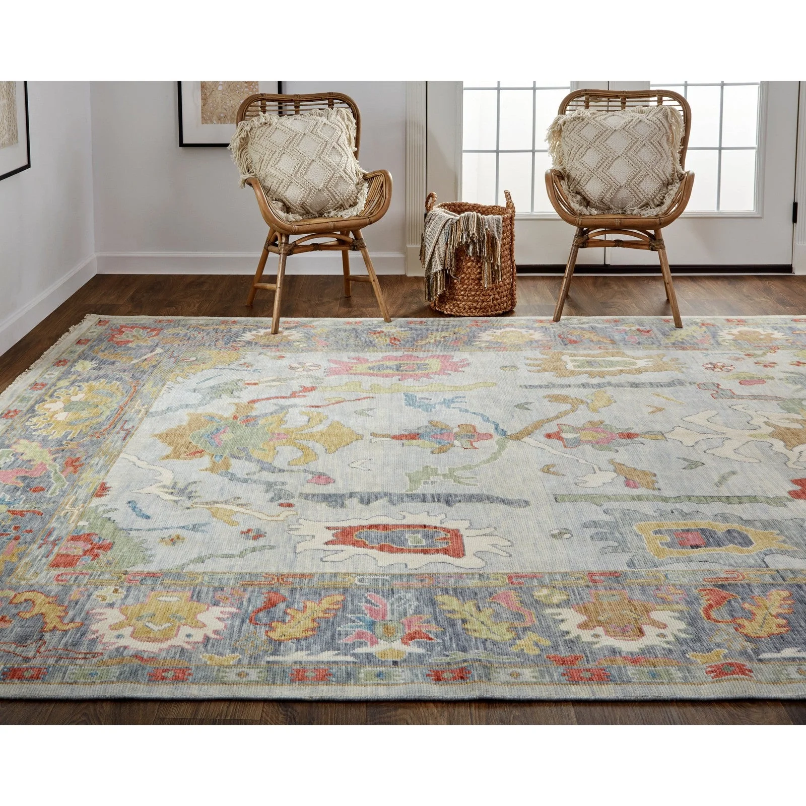 Feizy Karina 6794F Traditional Persian in Blue/Gray/Gold - Image 4