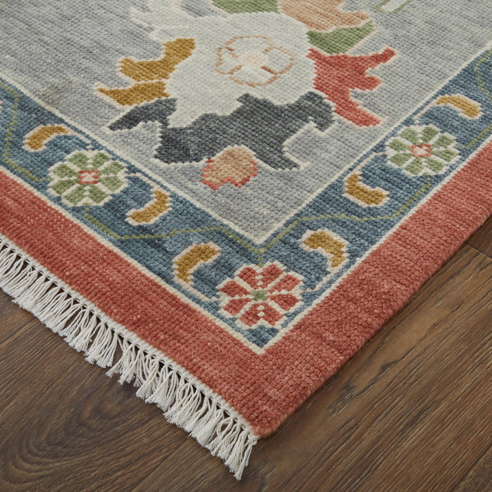Feizy Karina 69G4F Transitional Floral & Botanical Rug in Red/Gray/Ivory - Image 2