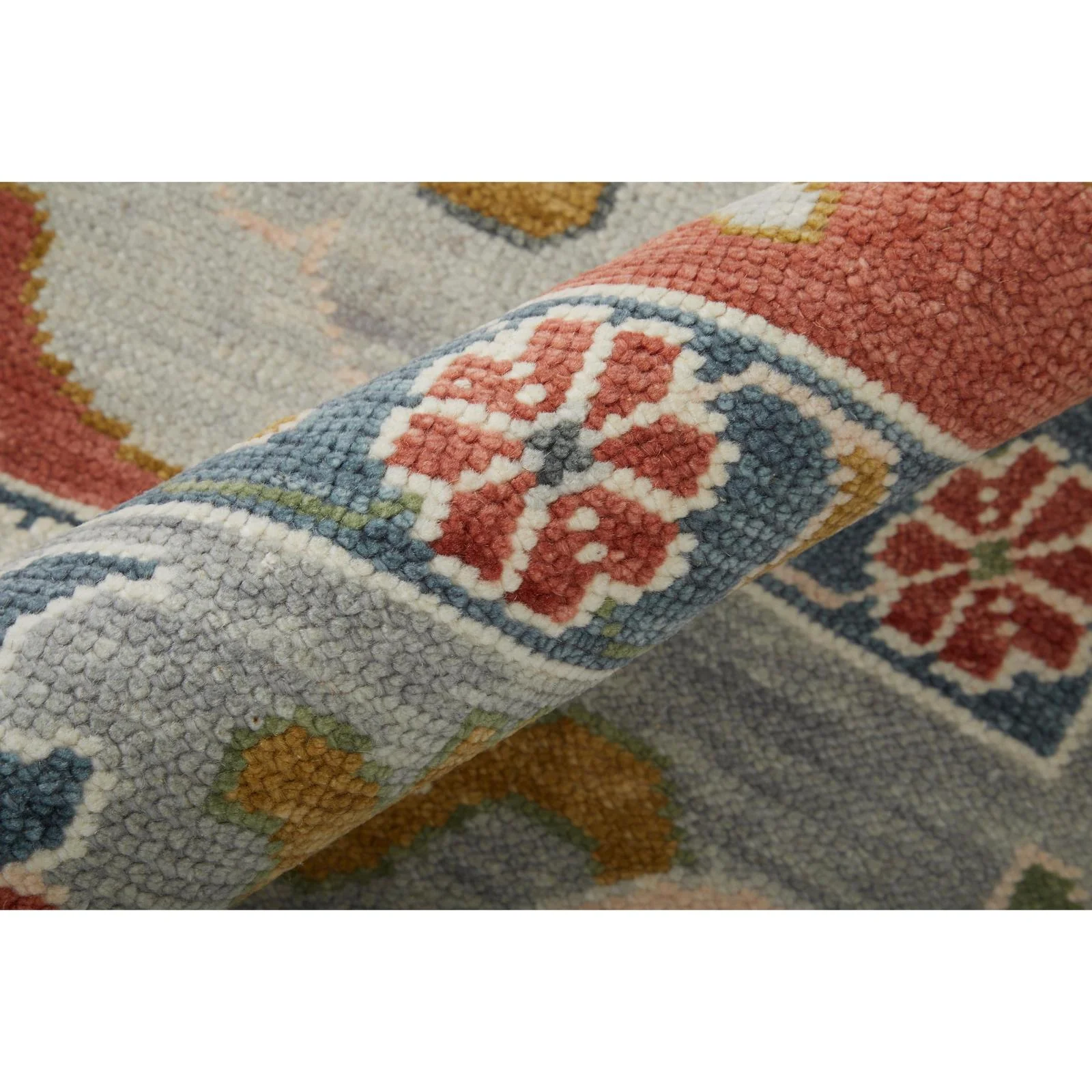 Feizy Karina 69G4F Transitional Floral & Botanical Rug in Red/Gray/Ivory - Image 4
