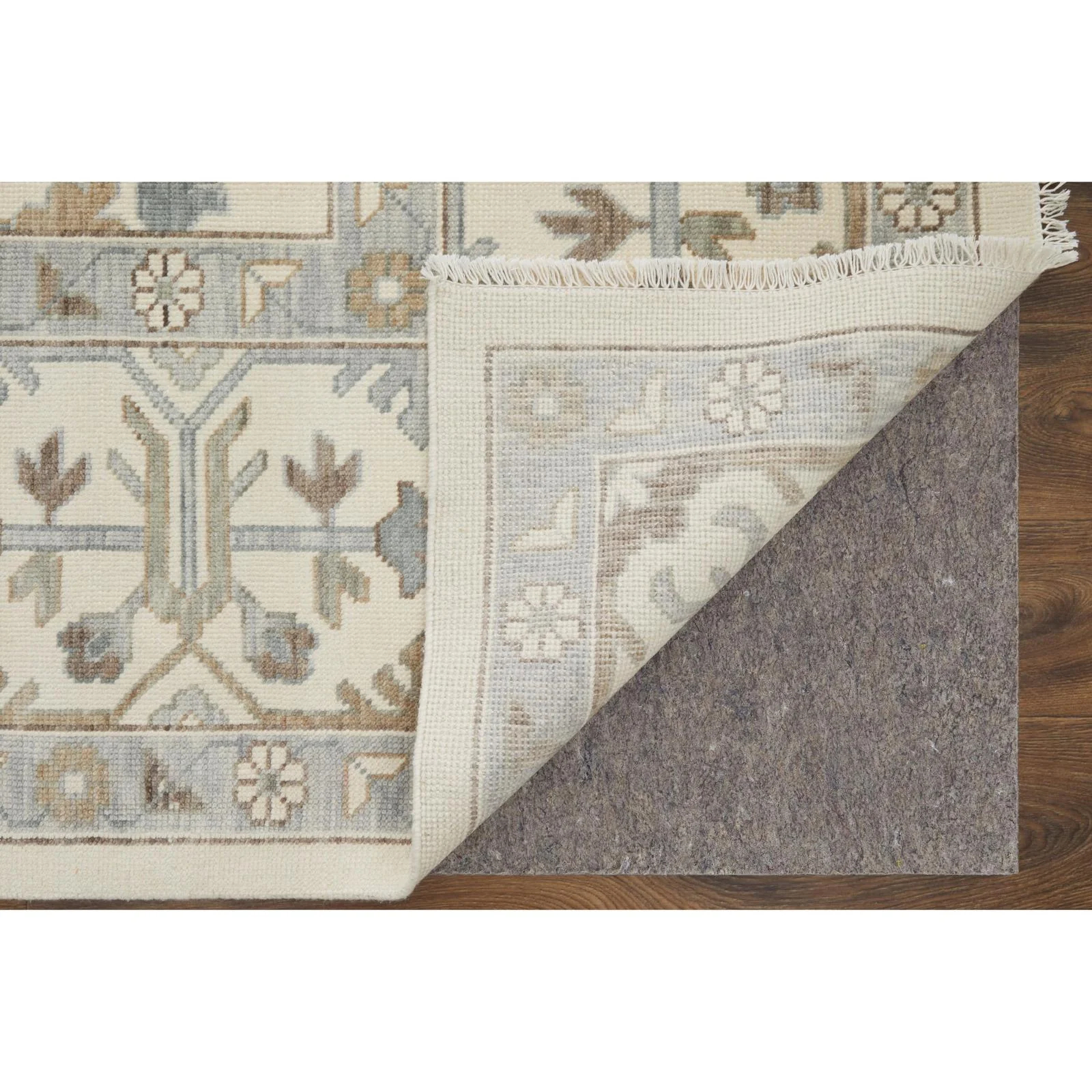 Feizy Karina 69G5F Transitional Floral & Botanical Rug in Ivory/Gray/Brown - Image 4