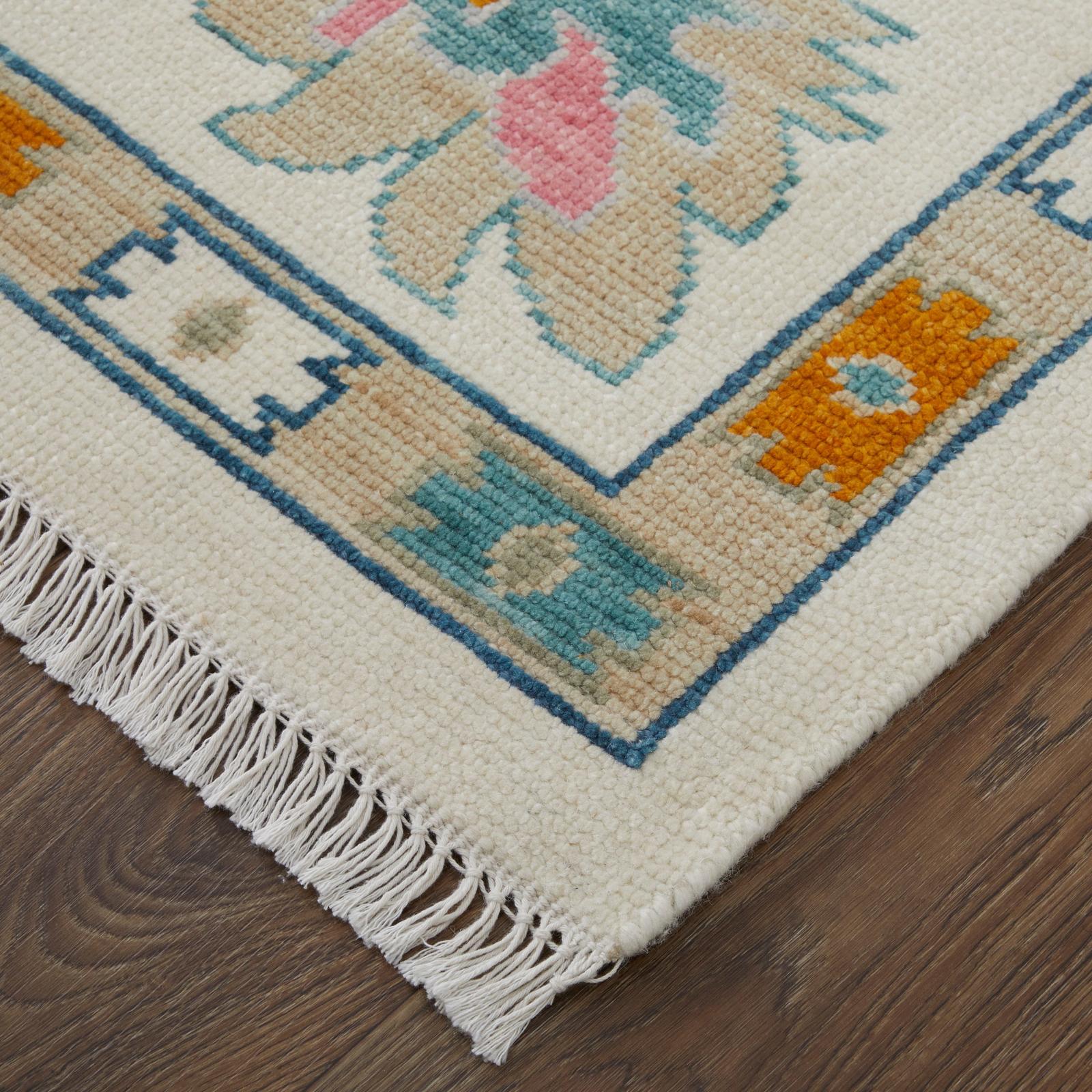 Feizy Karina 69G8F Transitional Floral & Botanical Rug in Ivory/Blue/Pink - Image 2