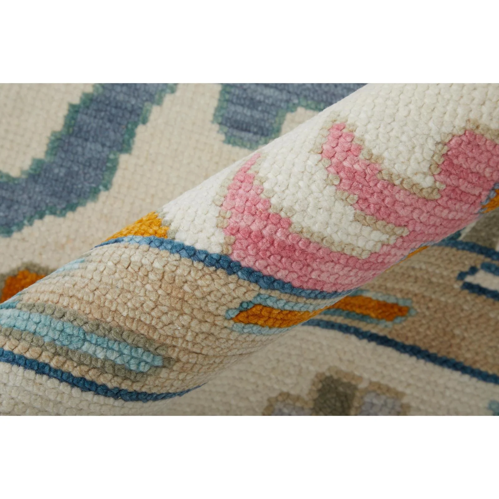 Feizy Karina 69G8F Transitional Floral & Botanical Rug in Ivory/Blue/Pink - Image 4