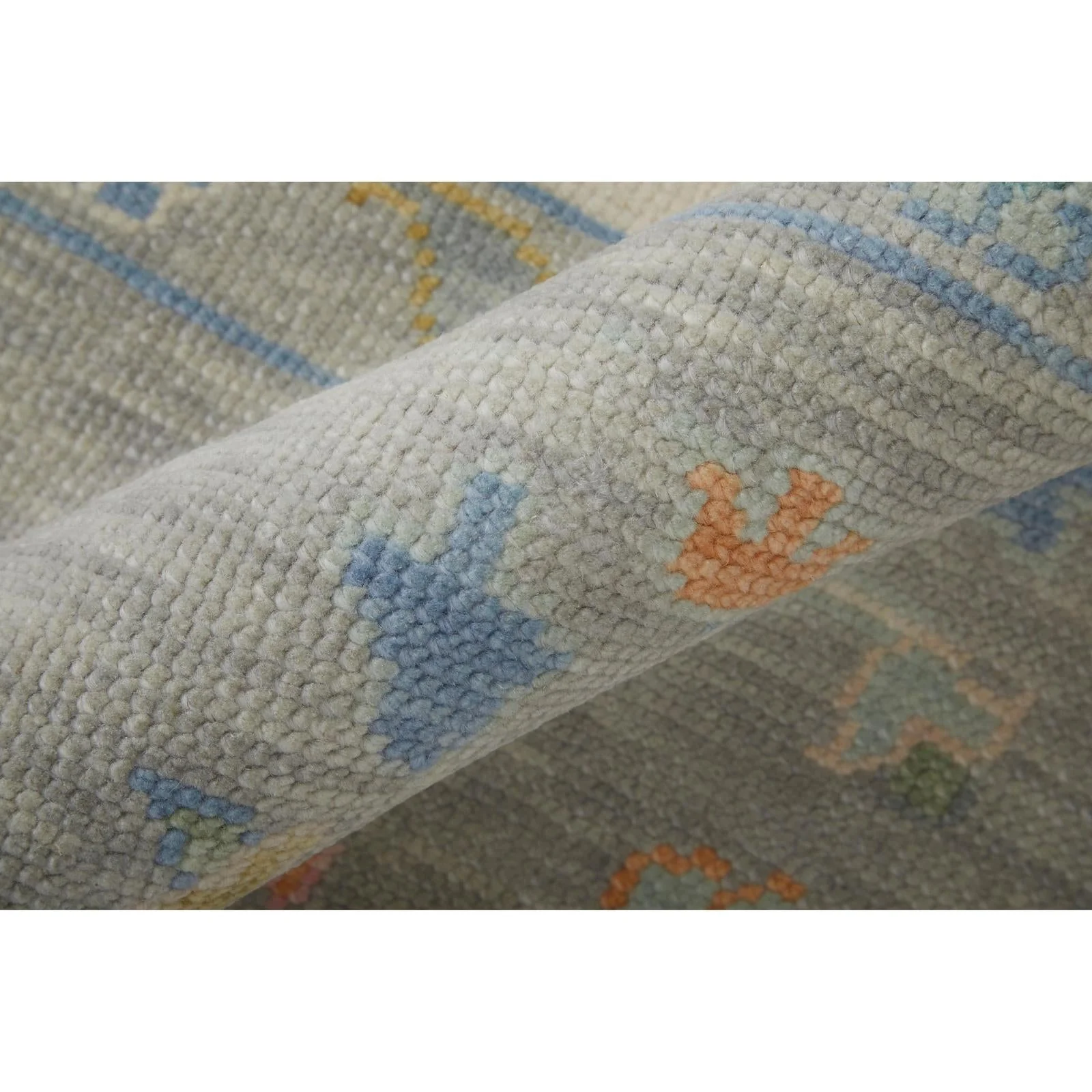 Feizy Karina 69G9F Transitional Floral & Botanical Rug in Ivory/Orange/Blue - Image 4