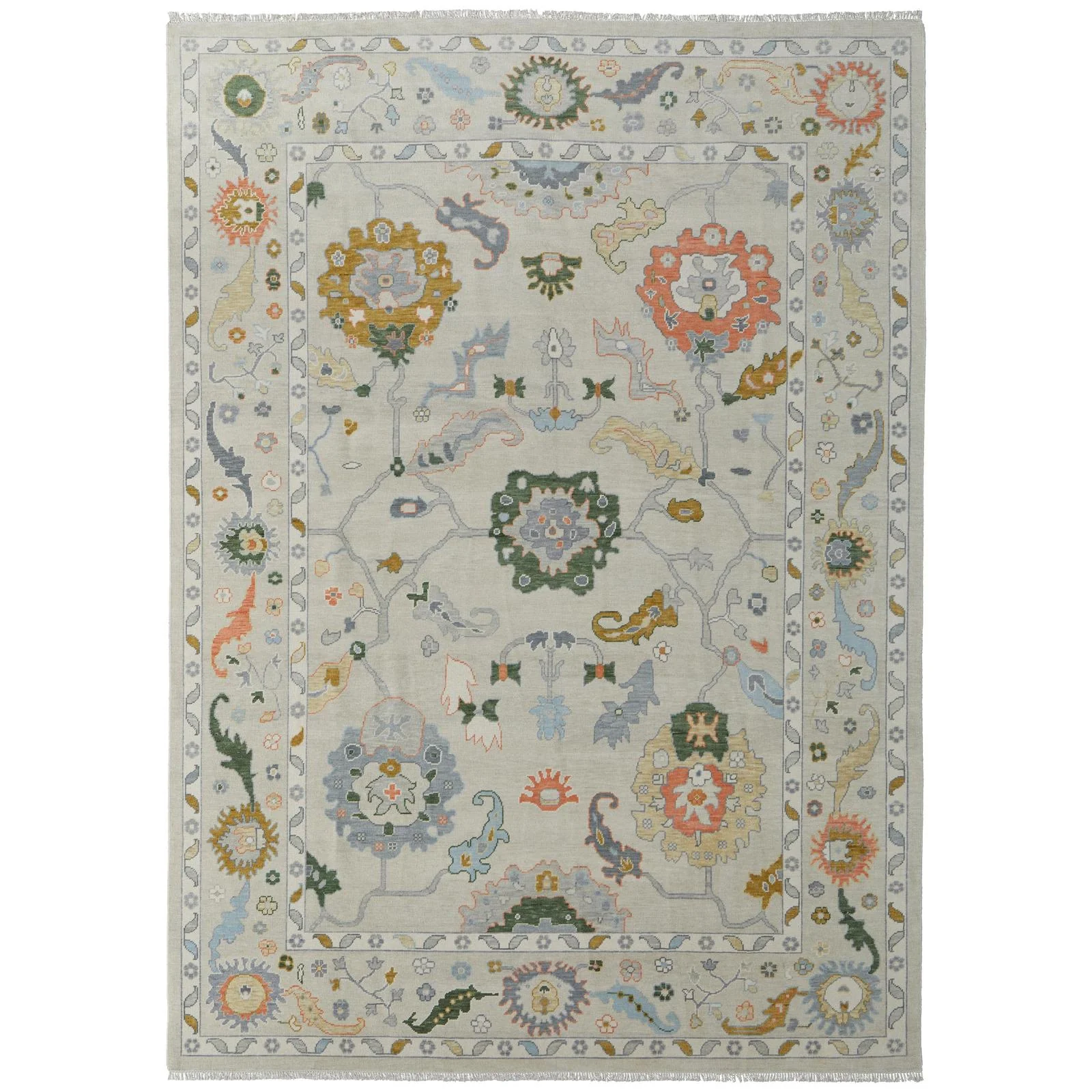 Feizy Karina 69GBF Transitional Floral & Botanical Rug in Ivory/Gold/Green - Image 8