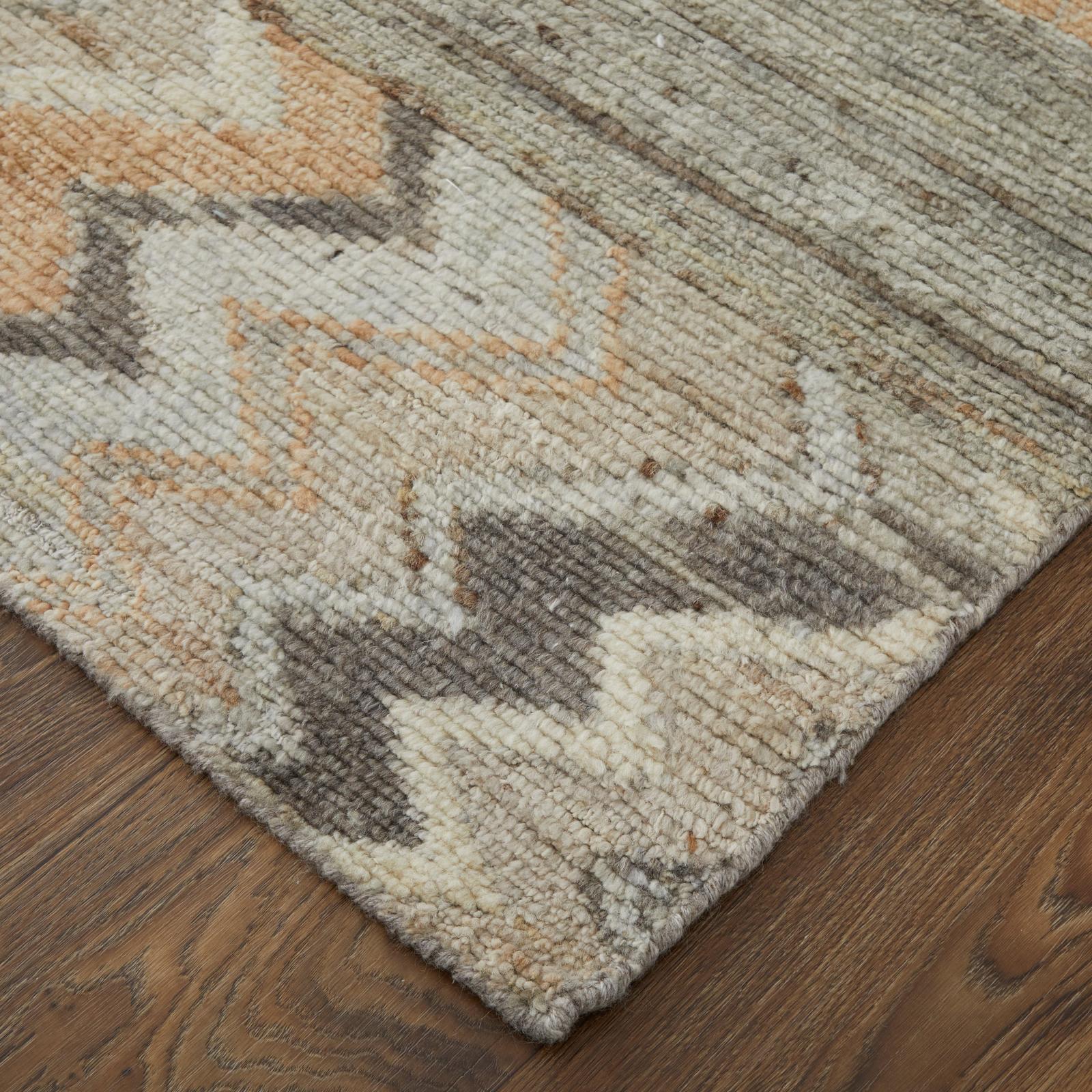 Feizy Kasbah 69FZF Transitional Moroccan Rug in Ivory/Gray/Orange - Image 3