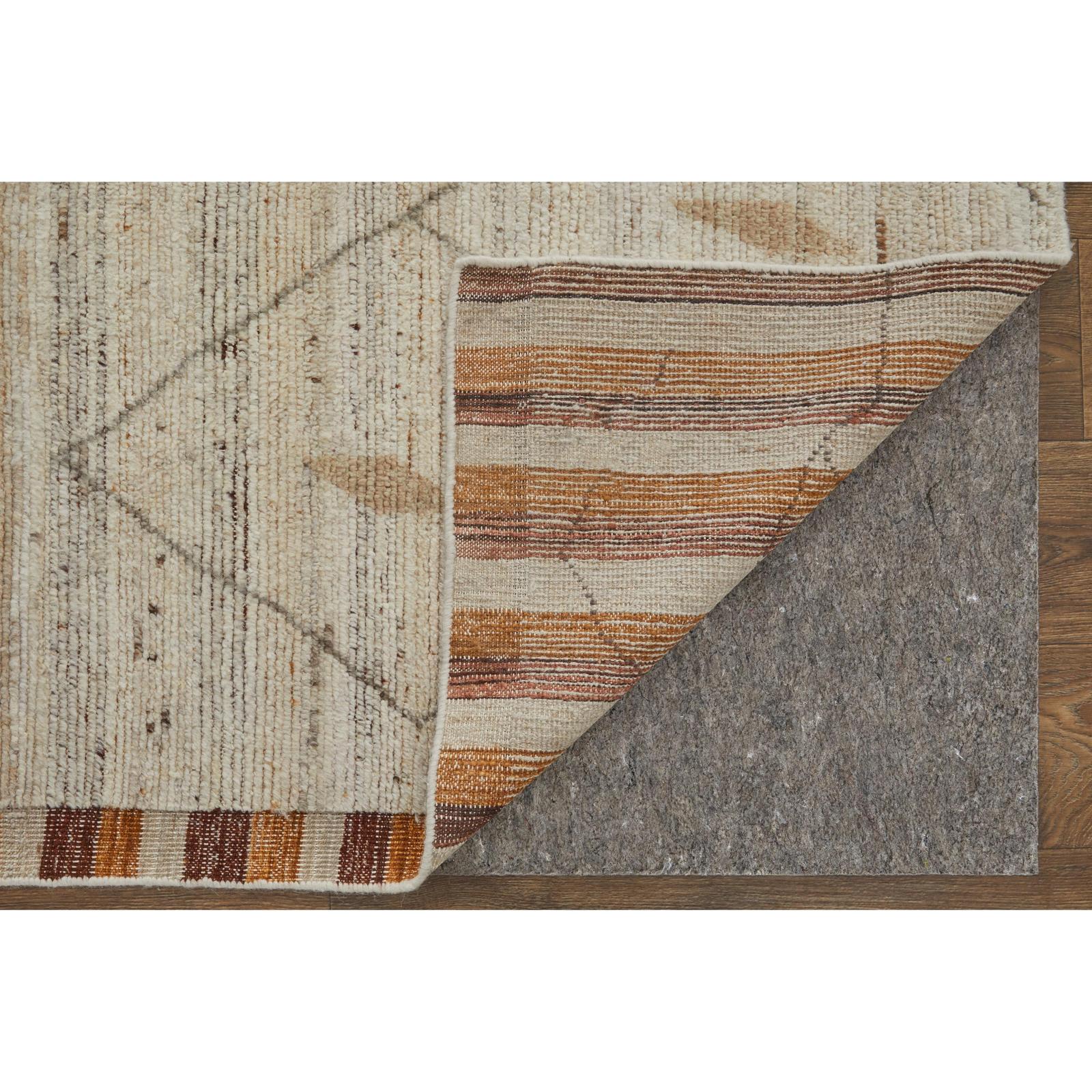 Feizy Kasbah 69G0F Transitional Moroccan Rug in Ivory/Tan/Orange - Image 4