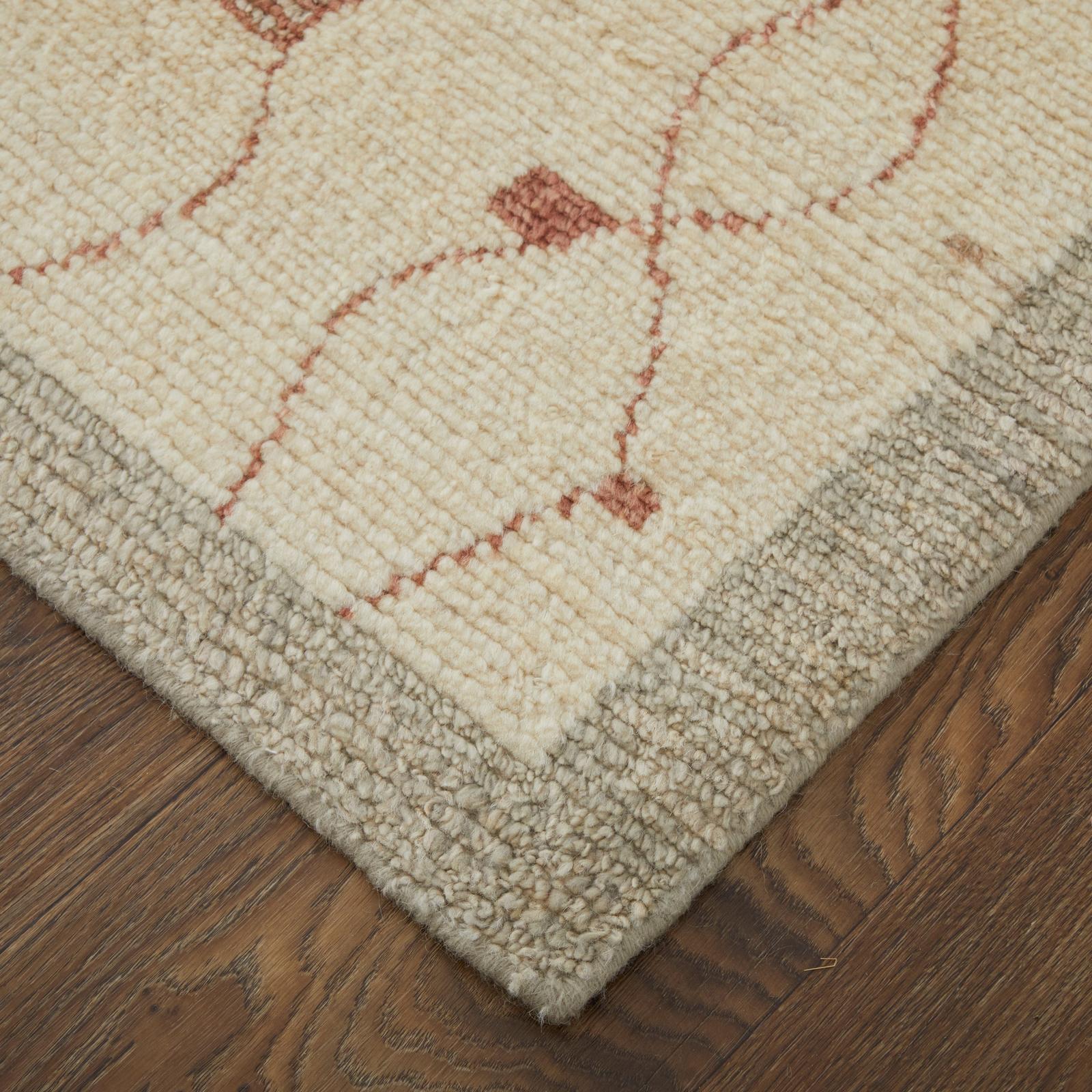Feizy Kasbah 69G3F Transitional Diamond Rug in Tan/Gray/Red - Image 4